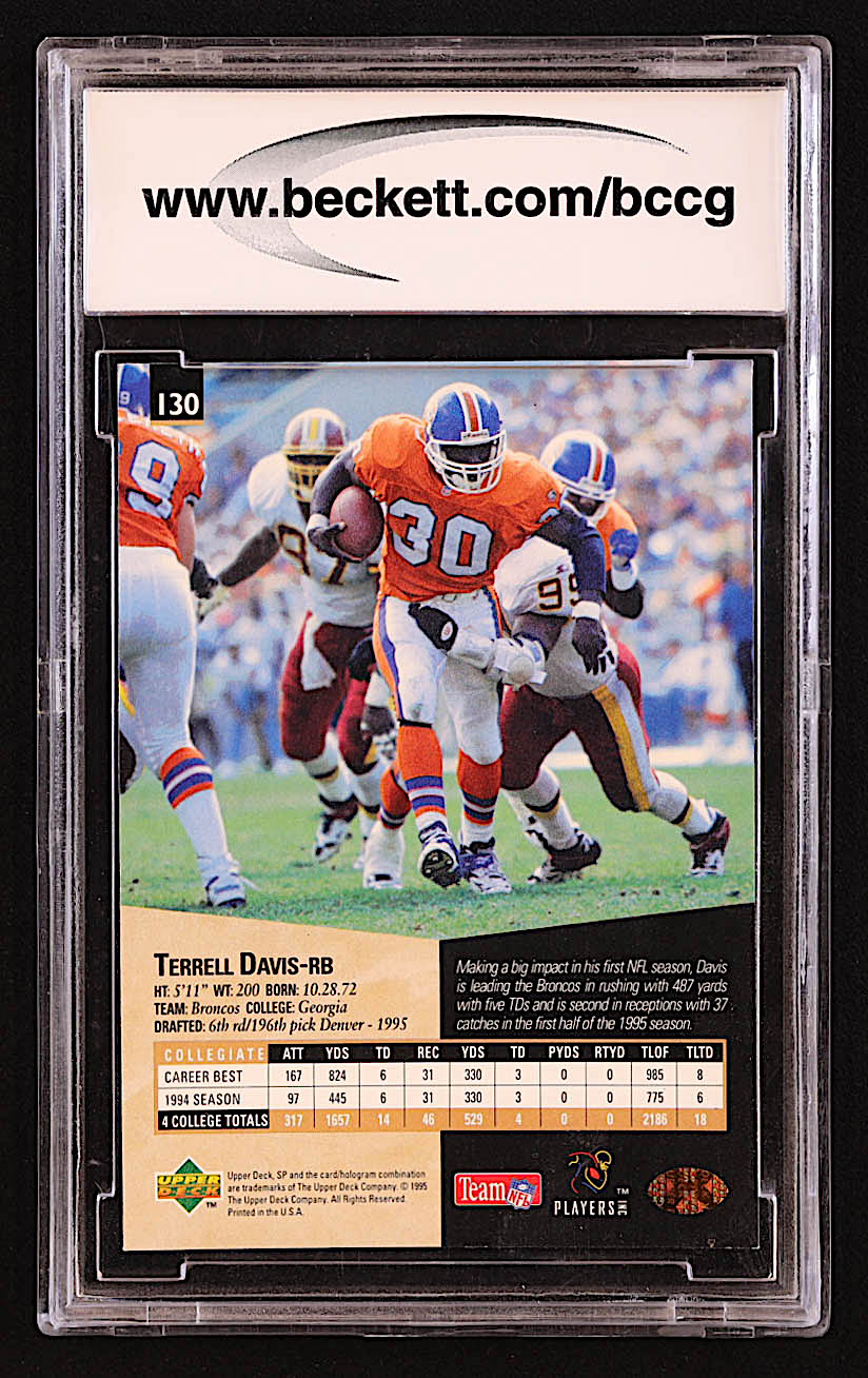 Terrell Davis 1995 SP #130 RC (BCCG 10) at PristineAuction.com Terrell Davis 1995 SP #130 RC (BCCG 10) at PristineAuction.com