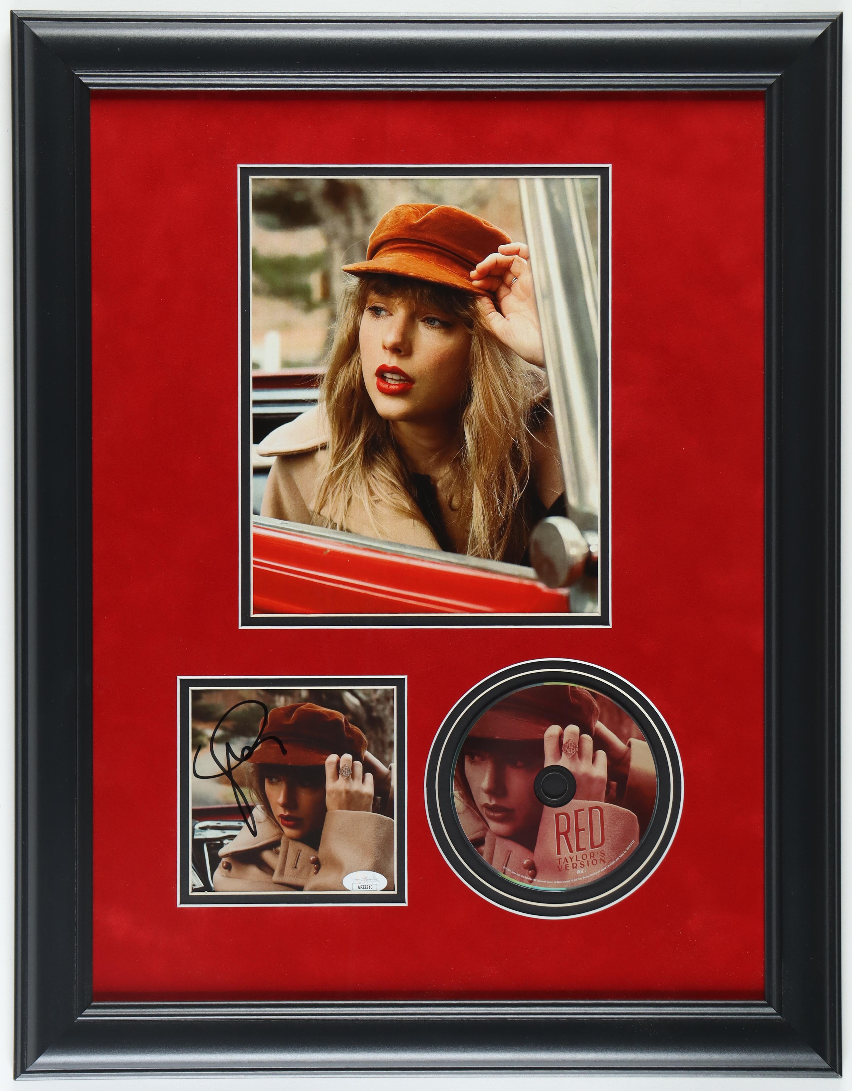 Taylor Swift Signed Custom Framed "Red: Taylor's Version" CD Album Insert Display With Disc (JSA) at PristineAuction.com Taylor Swift Signed Custom Framed "Red: Taylor's Version" CD Album Insert Display With Disc (JSA) at PristineAuction.com