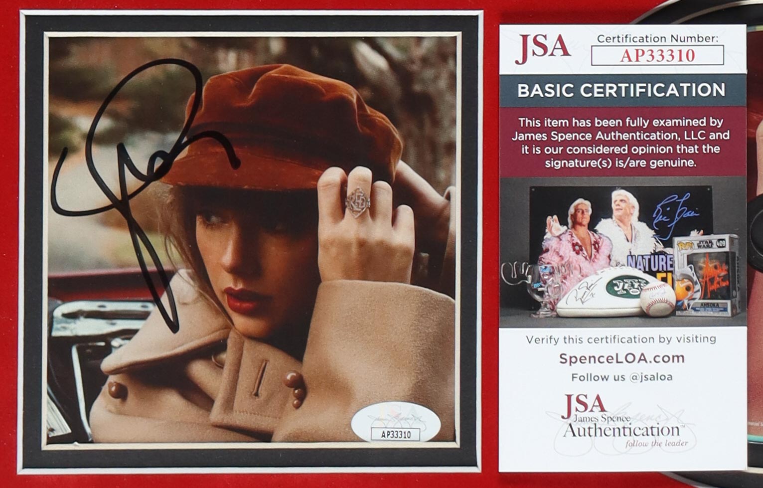 Taylor Swift Signed Custom Framed "Red: Taylor's Version" CD Album Insert Display With Disc (JSA) at PristineAuction.com Taylor Swift Signed Custom Framed "Red: Taylor's Version" CD Album Insert Display With Disc (JSA) at PristineAuction.com