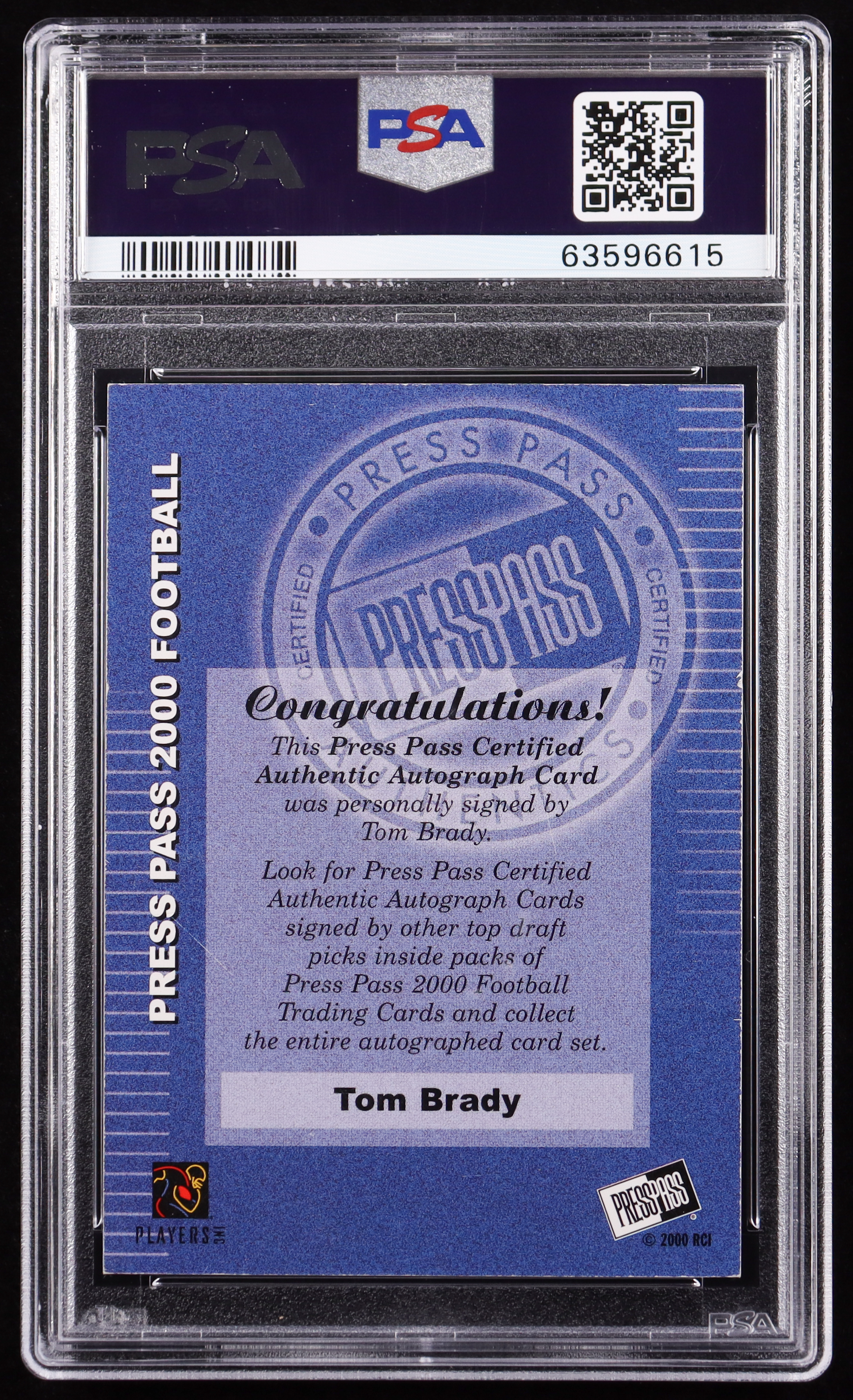 Tom Brady 2000 Press Pass Autographs #3 RC (PSA Authentic | Autograph Graded 9) at PristineAuction.com Tom Brady 2000 Press Pass Autographs #3 RC (PSA Authentic | Autograph Graded 9) at PristineAuction.com