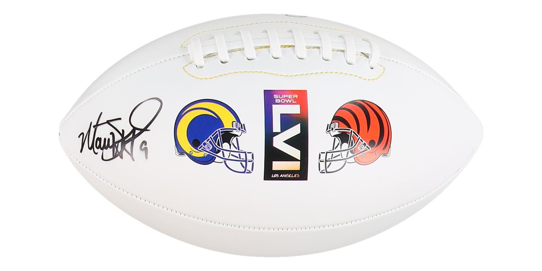 Matthew Stafford Signed SB LVI Match-Up Logo Football (Fanatics) at PristineAuction.com Matthew Stafford Signed SB LVI Match-Up Logo Football (Fanatics) at PristineAuction.com