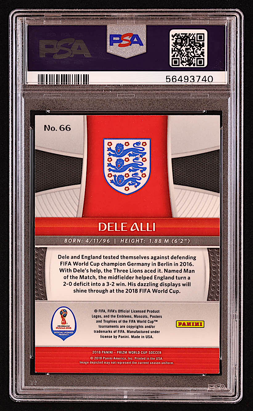 Dele Alli 2018 Panini Prizm World Cup #66 (PSA 8) at PristineAuction.com Dele Alli 2018 Panini Prizm World Cup #66 (PSA 8) at PristineAuction.com