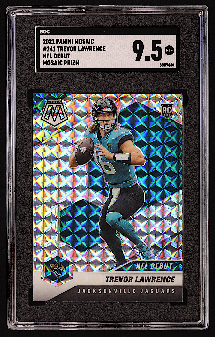 Trevor Lawrence 2021 Panini Mosaic Mosaic #241 DEB RC (SGC 9.5) at PristineAuction.com Trevor Lawrence 2021 Panini Mosaic Mosaic #241 DEB RC (SGC 9.5) at PristineAuction.com