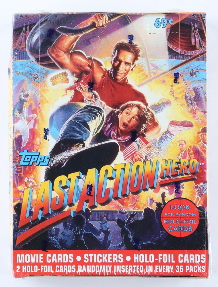 1993 Topps Last Action Hero Trading Card Hobby Box with (36) Packs at PristineAuction.com 1993 Topps Last Action Hero Trading Card Hobby Box with (36) Packs at PristineAuction.com