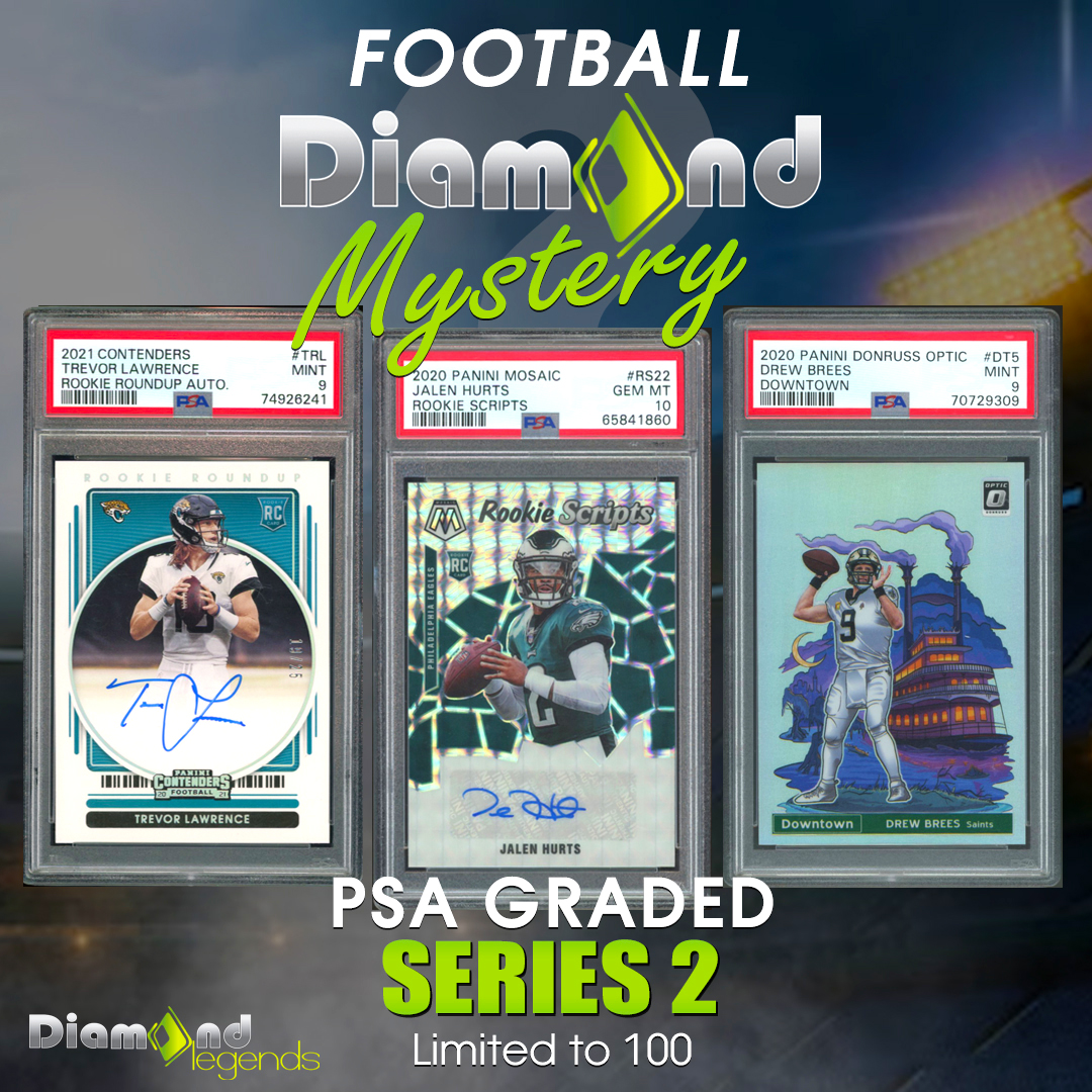 Diamond Mystery presents PSA Mystery Box Football Series 2 Mystery Pack! at PristineAuction.com Diamond Mystery presents PSA Mystery Box Football Series 2 Mystery Pack! at PristineAuction.com