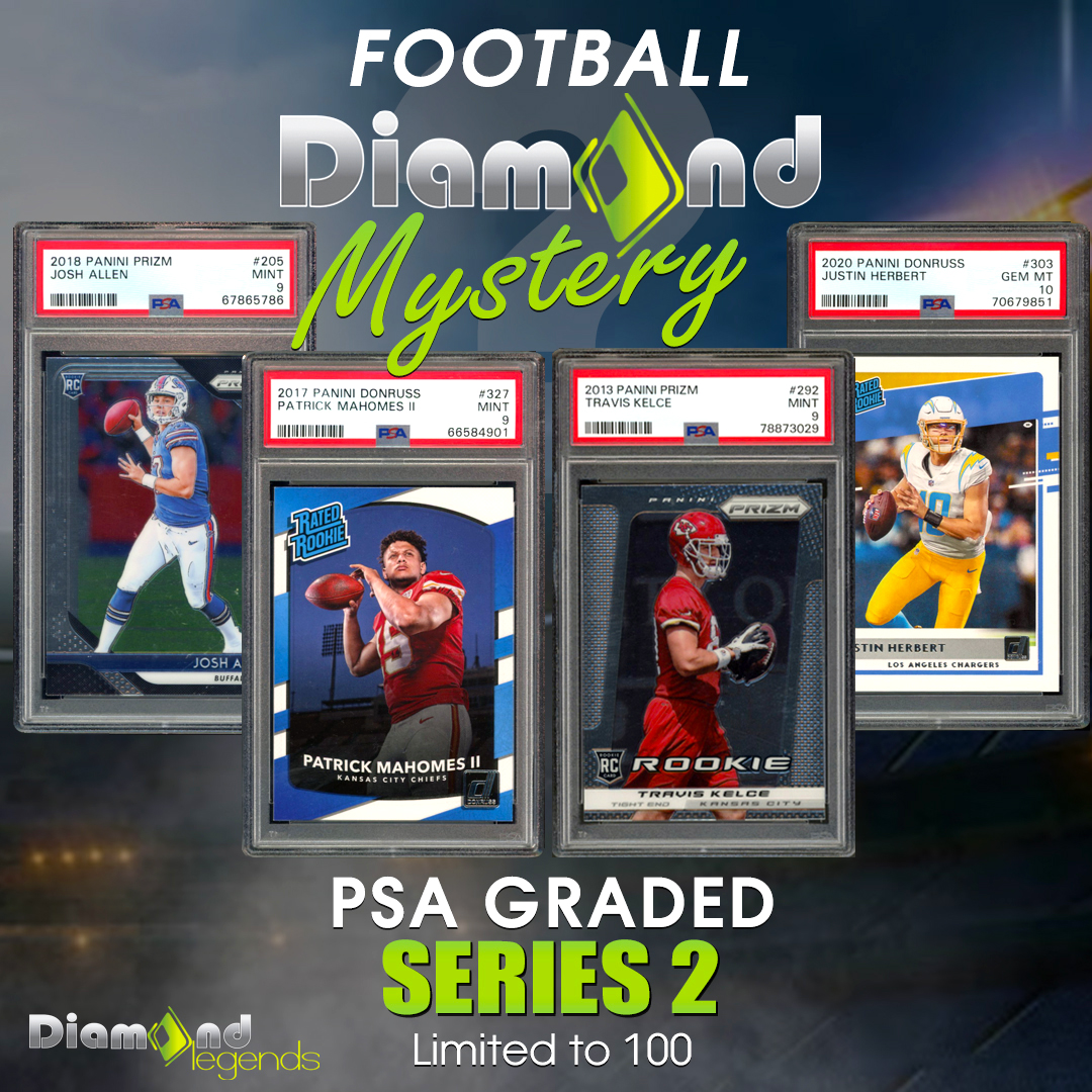Diamond Mystery presents PSA Mystery Box Football Series 2 Mystery Pack! at PristineAuction.com Diamond Mystery presents PSA Mystery Box Football Series 2 Mystery Pack! at PristineAuction.com