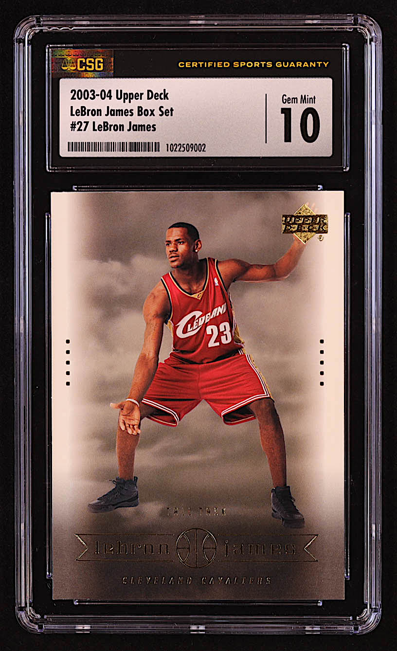 LeBron James 2003 Upper Deck LeBron James Box Set #27 Tall Task RC (CSG 10) at PristineAuction.com LeBron James 2003 Upper Deck LeBron James Box Set #27 Tall Task RC (CSG 10) at PristineAuction.com