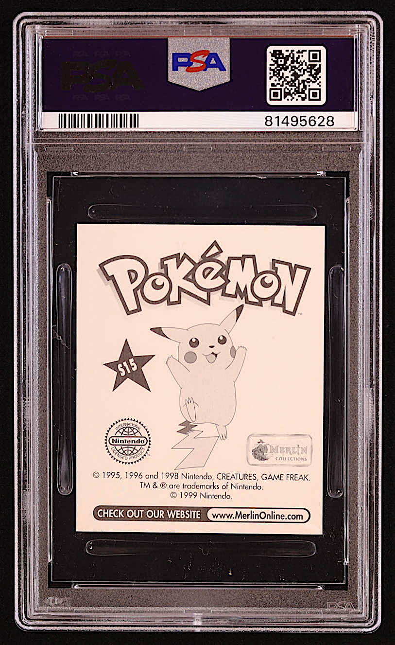 Gengar 1999 Merlin Pokemon Album Stickers #S15 (PSA 8