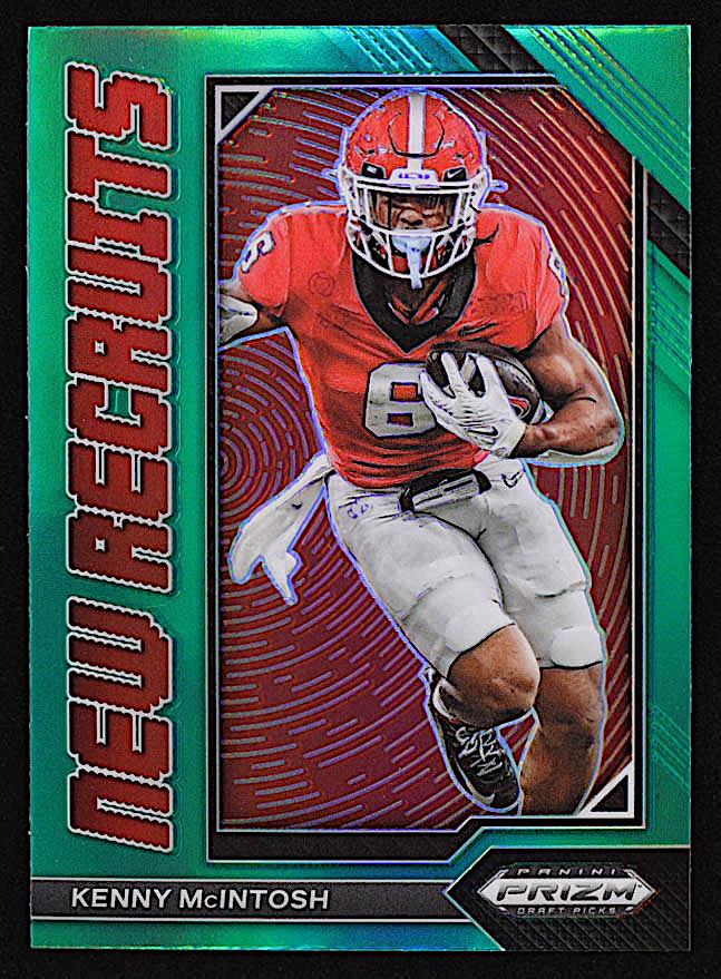 Kenny McIntosh 2023 Panini Prizm Draft Picks New Recruits Green #14 RC at PristineAuction.com Kenny McIntosh 2023 Panini Prizm Draft Picks New Recruits Green #14 RC at PristineAuction.com