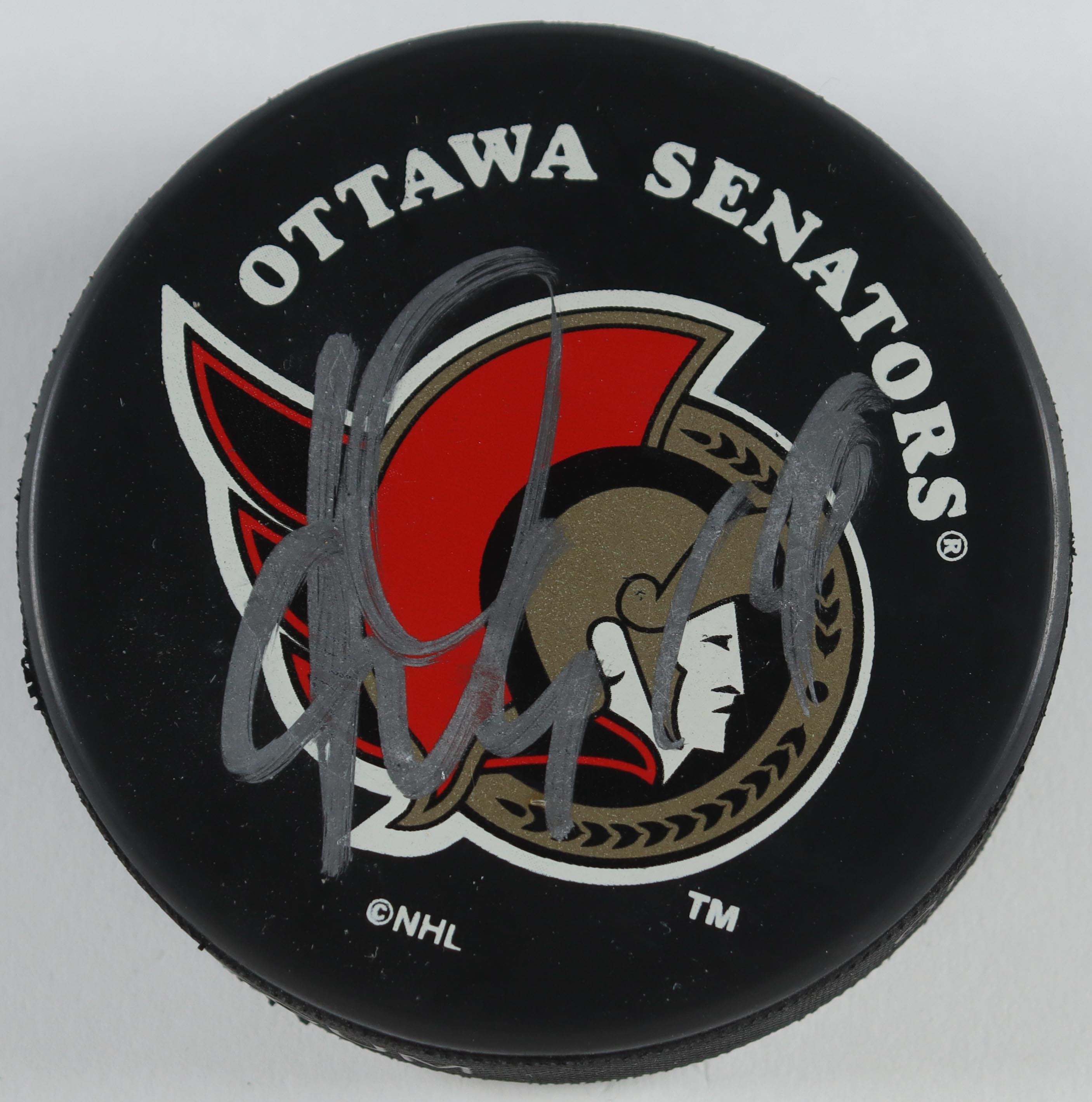 Alexei Yashin Signed Senators Logo Hockey Puck With Wood Display Case (PSA) at PristineAuction.com Alexei Yashin Signed Senators Logo Hockey Puck With Wood Display Case (PSA) at PristineAuction.com