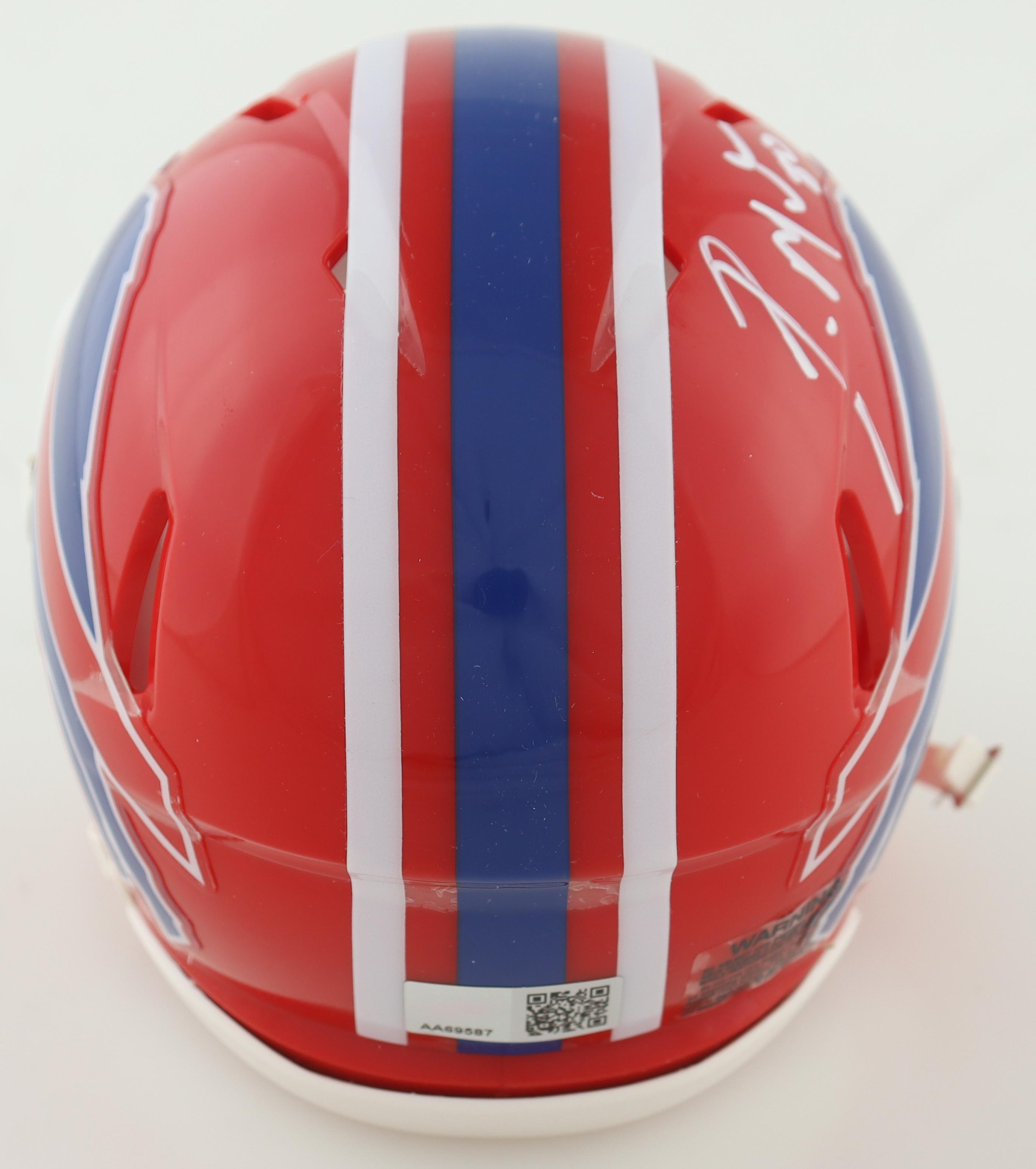 Eric Moulds Signed Bills Speed Mini Helmet (TSE) at PristineAuction.com Eric Moulds Signed Bills Speed Mini Helmet (TSE) at PristineAuction.com