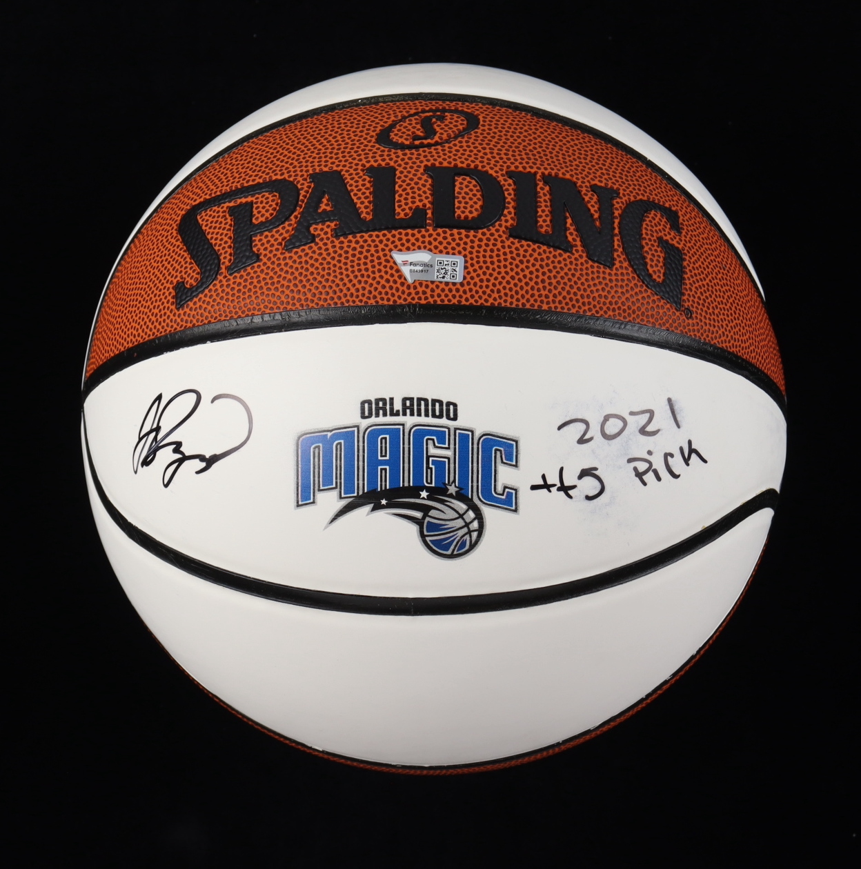 Jalen Suggs Signed Magic Logo NBA Basketball Inscribed "2021 #5 Pick" (Fanatics) at PristineAuction.com Jalen Suggs Signed Magic Logo NBA Basketball Inscribed "2021 #5 Pick" (Fanatics) at PristineAuction.com