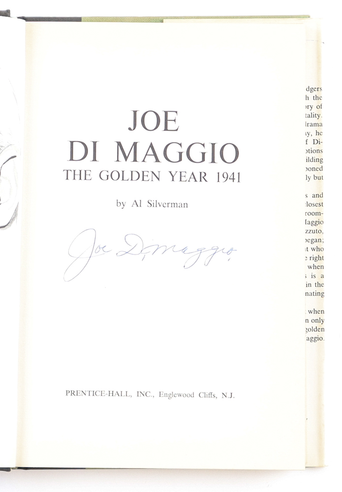 Joe DiMaggio Signed "The Golden Year, 1941" Hardcover Book (JSA) at PristineAuction.com Joe DiMaggio Signed "The Golden Year, 1941" Hardcover Book (JSA) at PristineAuction.com