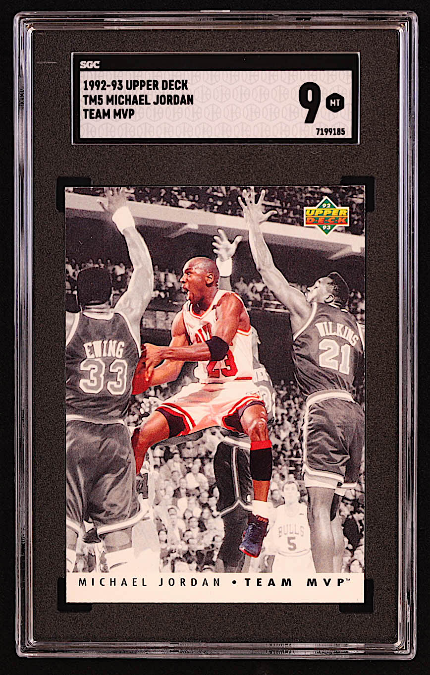 Michael Jordan 1992-93 Upper Deck Team MVPs #TM5 (SGC 9) at PristineAuction.com Michael Jordan 1992-93 Upper Deck Team MVPs #TM5 (SGC 9) at PristineAuction.com