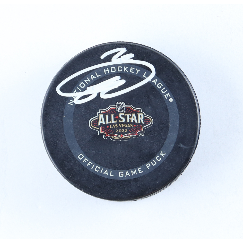 Sebastian Aho Signed 2022 All-Star Game Logo Hockey Puck (Beckett) | Pristine Auction