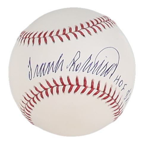 Frank Robinson Signed OML Baseball Inscribed "HOF 82" (Beckett) at PristineAuction.com Frank Robinson Signed OML Baseball Inscribed "HOF 82" (Beckett) at PristineAuction.com