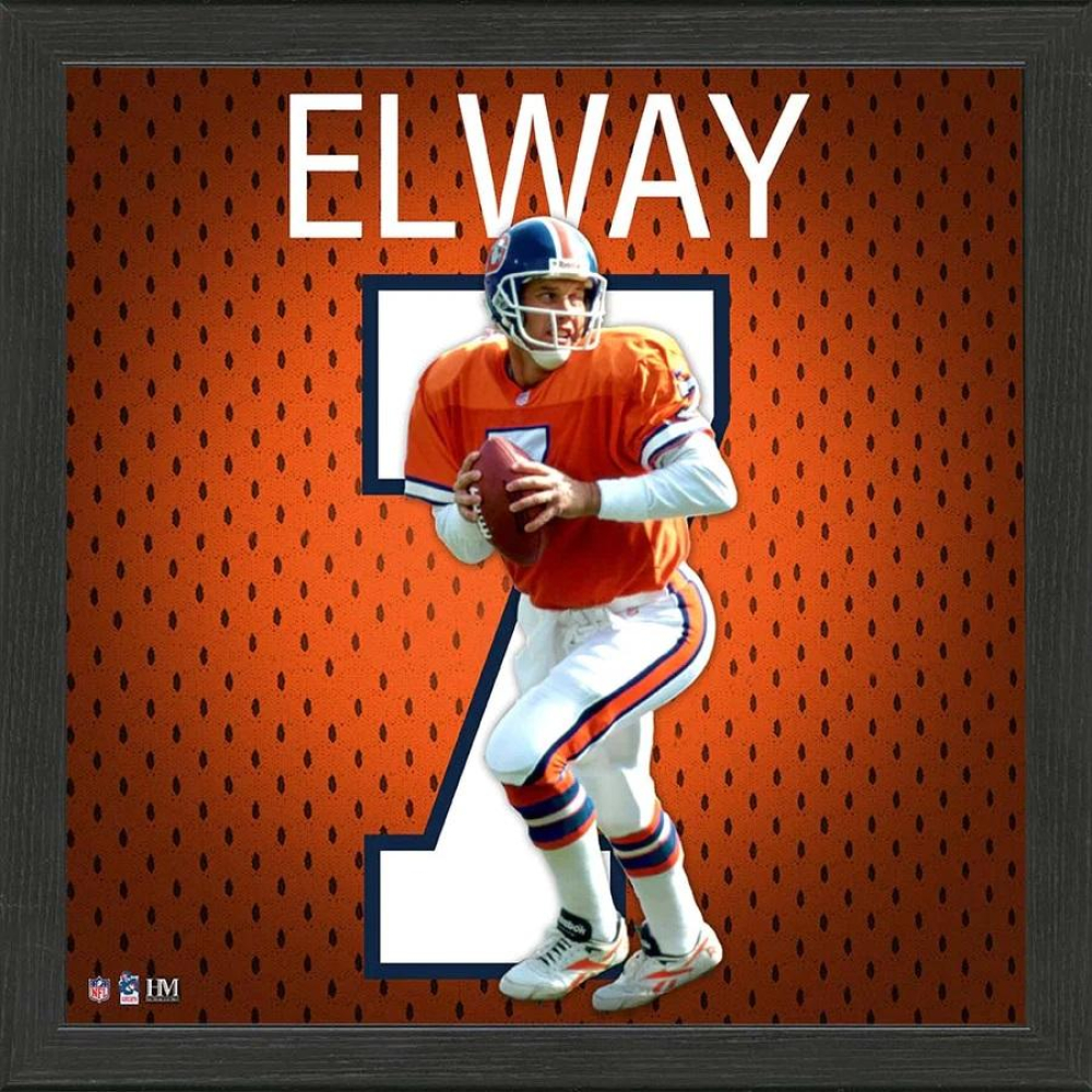 john-elway-broncos-impact-jersey-custom-framed-photo-pristine-auction