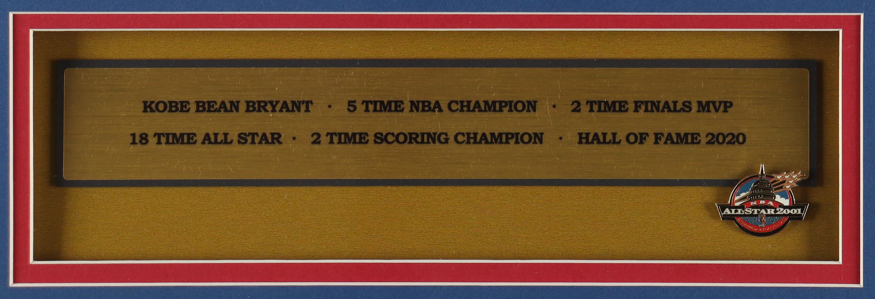 Kobe Bryant Custom Framed All-Star Jersey Display with Official 2001 All-Star Pin at PristineAuction.com Kobe Bryant Custom Framed All-Star Jersey Display with Official 2001 All-Star Pin at PristineAuction.com