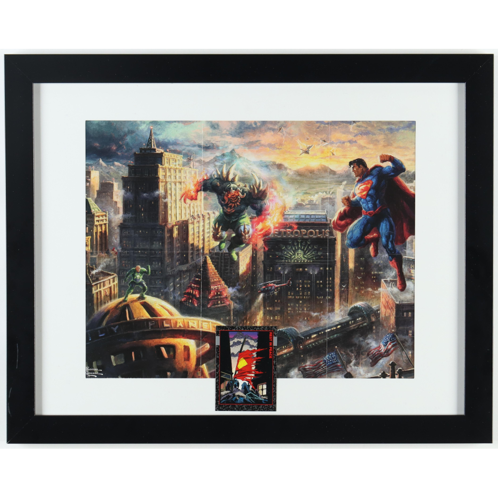 Thomas Kinkade "Justice League Superman vs. Doomsday" Custom Framed