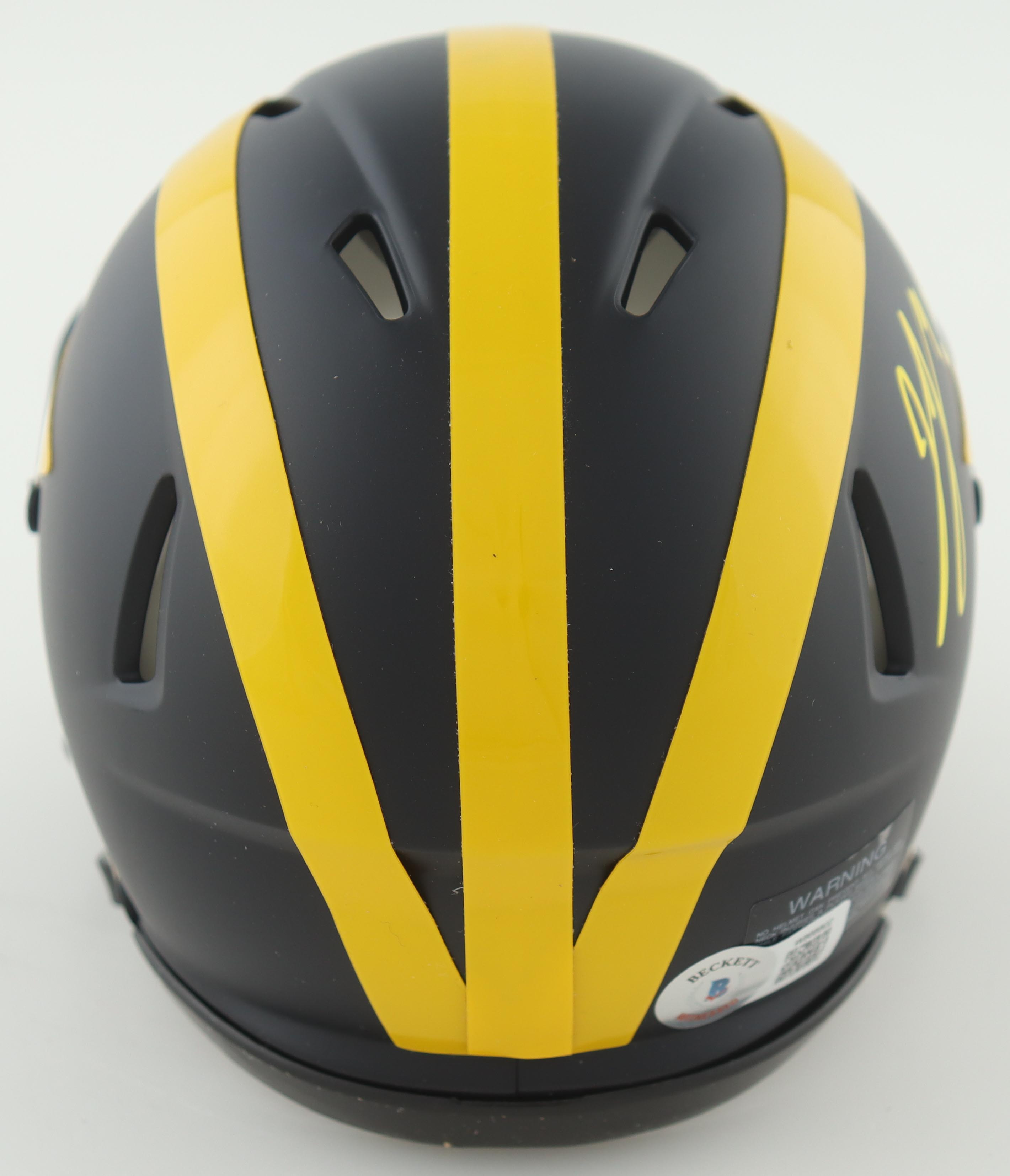 J. J. McCarthy Signed Michigan Wolverines Speed Mini Helmet (Beckett) at PristineAuction.com J. J. McCarthy Signed Michigan Wolverines Speed Mini Helmet (Beckett) at PristineAuction.com