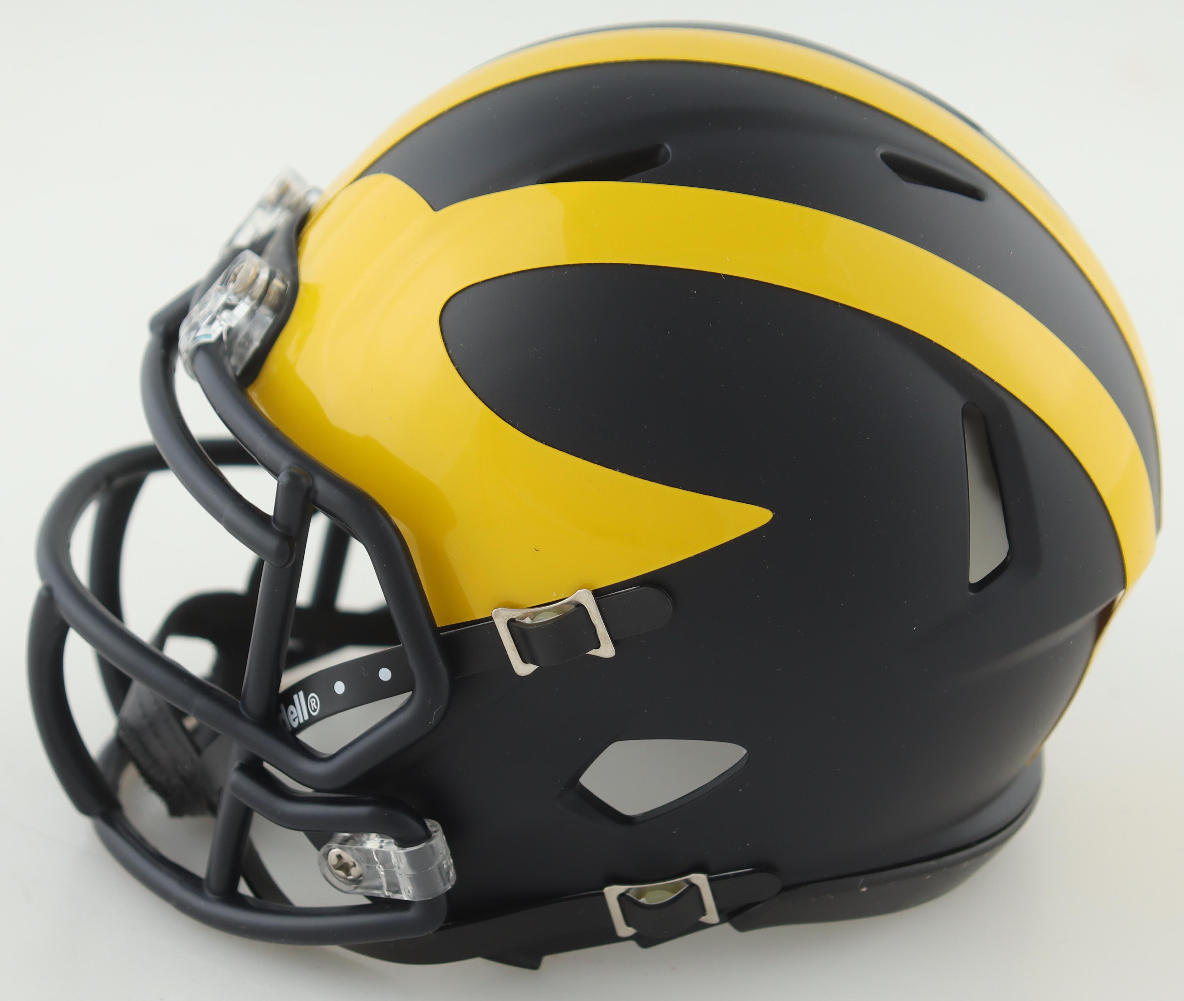 J. J. McCarthy Signed Michigan Wolverines Speed Mini Helmet (Beckett) at PristineAuction.com J. J. McCarthy Signed Michigan Wolverines Speed Mini Helmet (Beckett) at PristineAuction.com