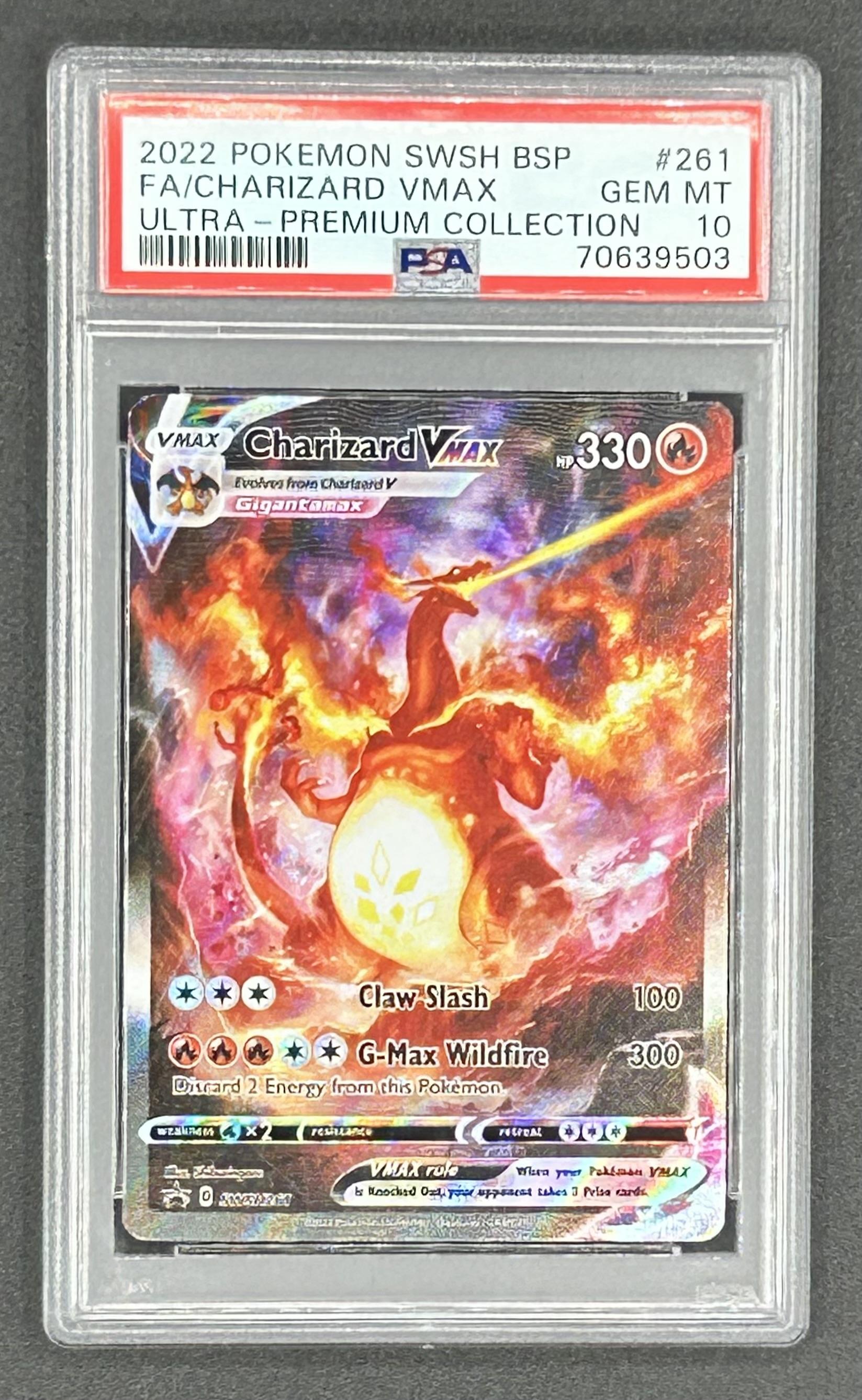Charizard VMAX Pokemon 2022 Sword & Shield Promo SWSH#261 Full Art Holo (PSA 10) at PristineAuction.com Charizard VMAX Pokemon 2022 Sword & Shield Promo SWSH#261 Full Art Holo (PSA 10) at PristineAuction.com