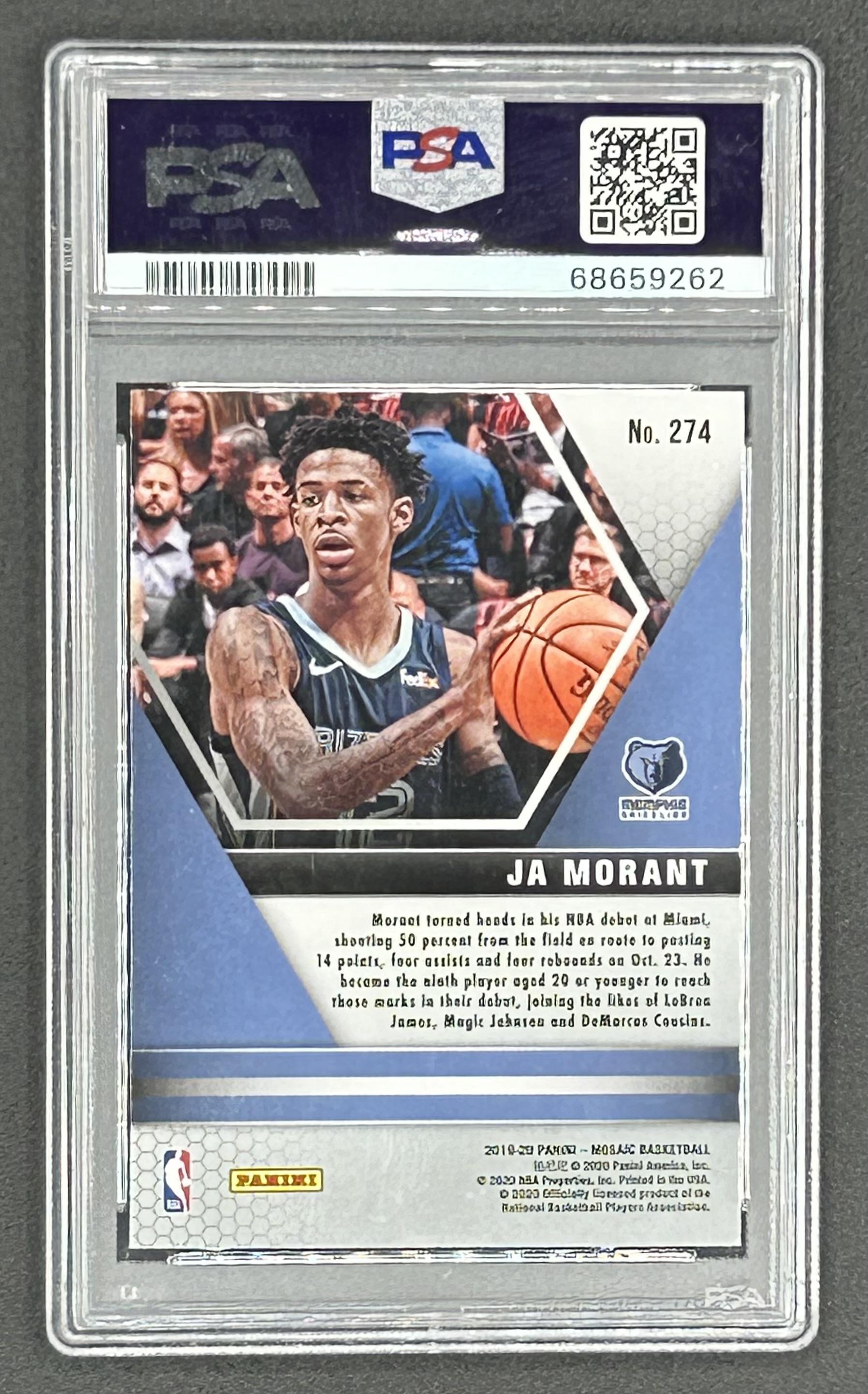 Ja Morant 2019-20 Panini Mosaic #274 (PSA 10) at PristineAuction.com Ja Morant 2019-20 Panini Mosaic #274 (PSA 10) at PristineAuction.com