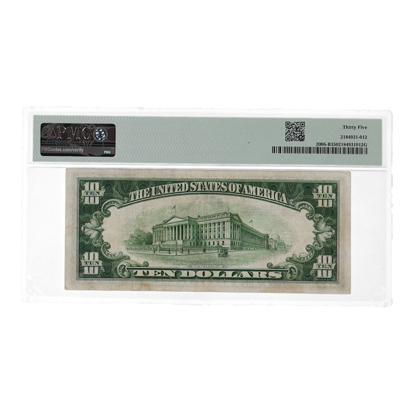 1934-A U.S. $10 Ten Dollars Federal Reserve Note, New York - Light Green Seal (PMG Choice VF35) at PristineAuction.com 1934-A U.S. $10 Ten Dollars Federal Reserve Note, New York - Light Green Seal (PMG Choice VF35) at PristineAuction.com