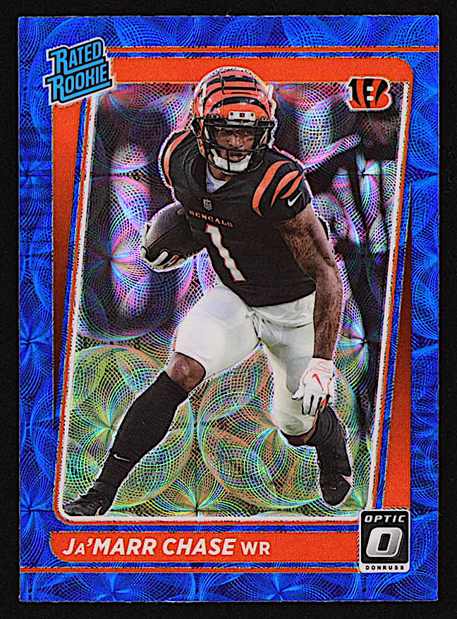 Ja'Marr Chase 2021 Donruss Optic Blue Scope #207 RR RC at PristineAuction.com Ja'Marr Chase 2021 Donruss Optic Blue Scope #207 RR RC at PristineAuction.com