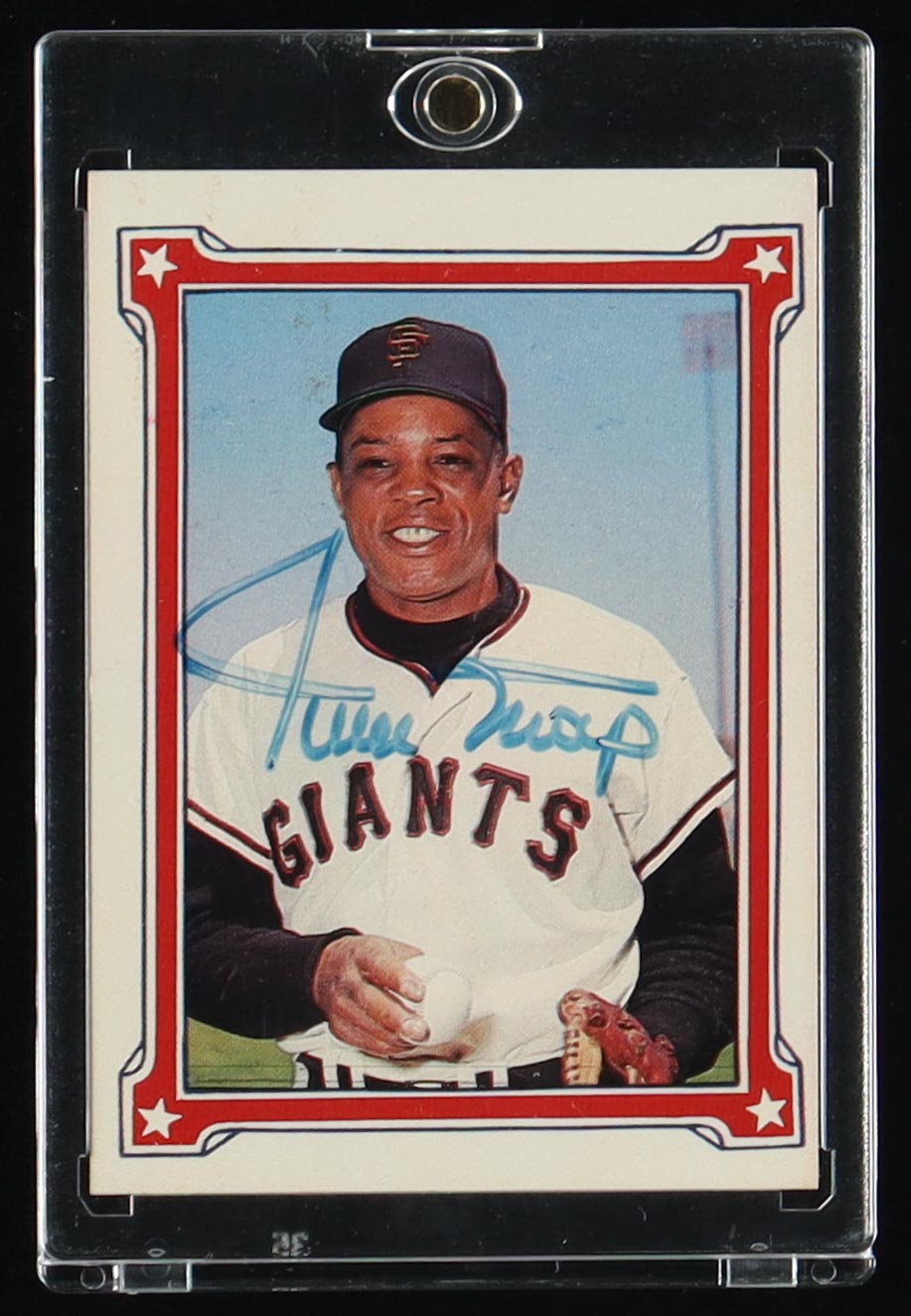 Willie Mays Signed 1984 Renata Glossy #1 Baseball Card (Beckett) at PristineAuction.com Willie Mays Signed 1984 Renata Glossy #1 Baseball Card (Beckett) at PristineAuction.com