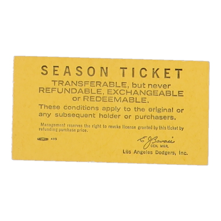 1966 Dodgers vs. Cubs Vintage Dodger Stadium Ticket at PristineAuction.com 1966 Dodgers vs. Cubs Vintage Dodger Stadium Ticket at PristineAuction.com