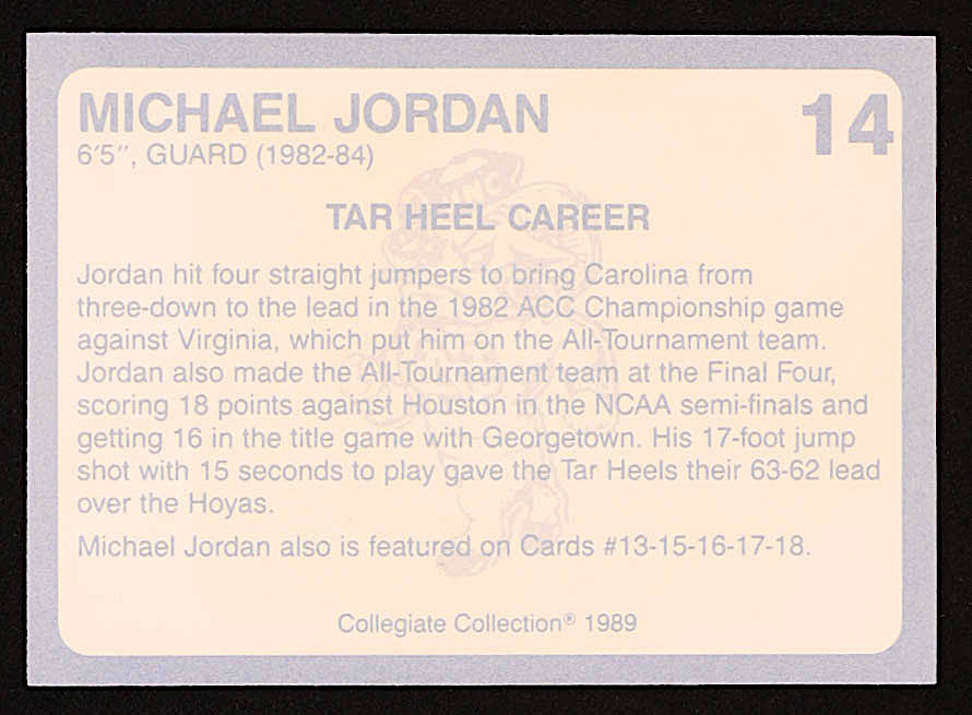 Michael Jordan 1989-90 North Carolina Collegiate Collection #14 at PristineAuction.com Michael Jordan 1989-90 North Carolina Collegiate Collection #14 at PristineAuction.com