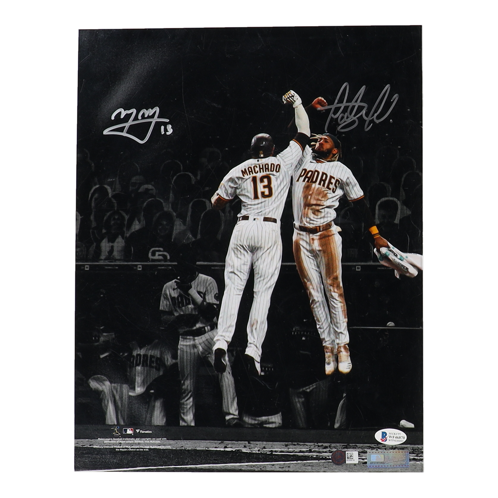 Manny Machado & Fernando Tatis Jr. Signed Padres 11x14 Photo (Beckett & SportsMemorabilia) at PristineAuction.com Manny Machado & Fernando Tatis Jr. Signed Padres 11x14 Photo (Beckett & SportsMemorabilia) at PristineAuction.com