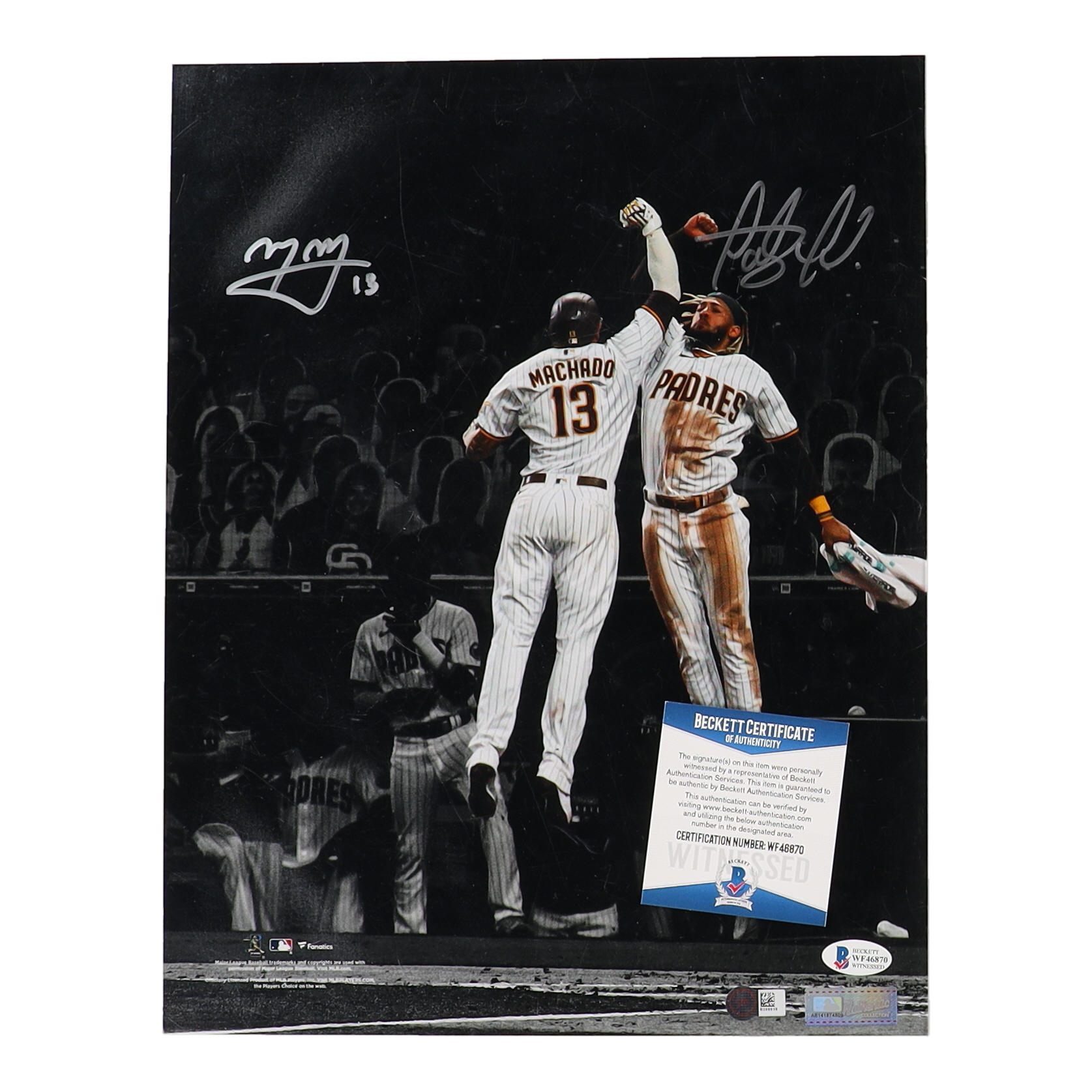 Manny Machado & Fernando Tatis Jr. Signed Padres 11x14 Photo (Beckett & SportsMemorabilia) at PristineAuction.com Manny Machado & Fernando Tatis Jr. Signed Padres 11x14 Photo (Beckett & SportsMemorabilia) at PristineAuction.com