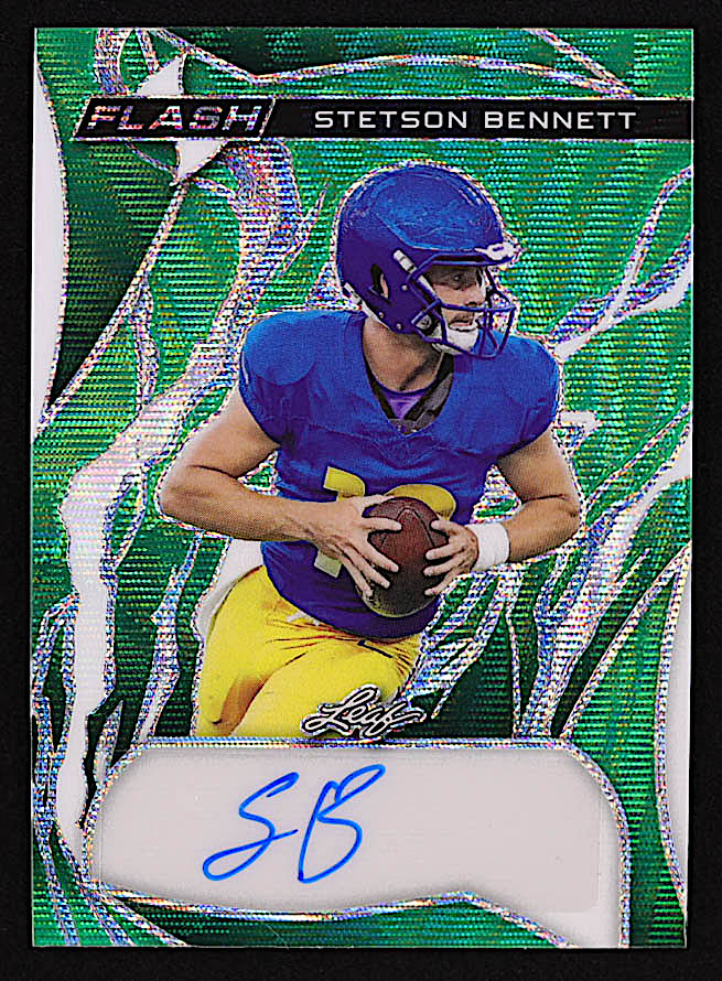 Stetson Bennett 2023 Leaf Eclectic Flash Autographs Kaleidoscope Green #FASB1 RC #1/2 at PristineAuction.com Stetson Bennett 2023 Leaf Eclectic Flash Autographs Kaleidoscope Green #FASB1 RC #1/2 at PristineAuction.com