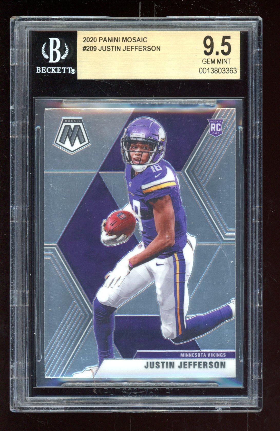 Justin Jefferson 2020 Panini Mosaic #209 RC (BGS 9.5) at PristineAuction.com Justin Jefferson 2020 Panini Mosaic #209 RC (BGS 9.5) at PristineAuction.com