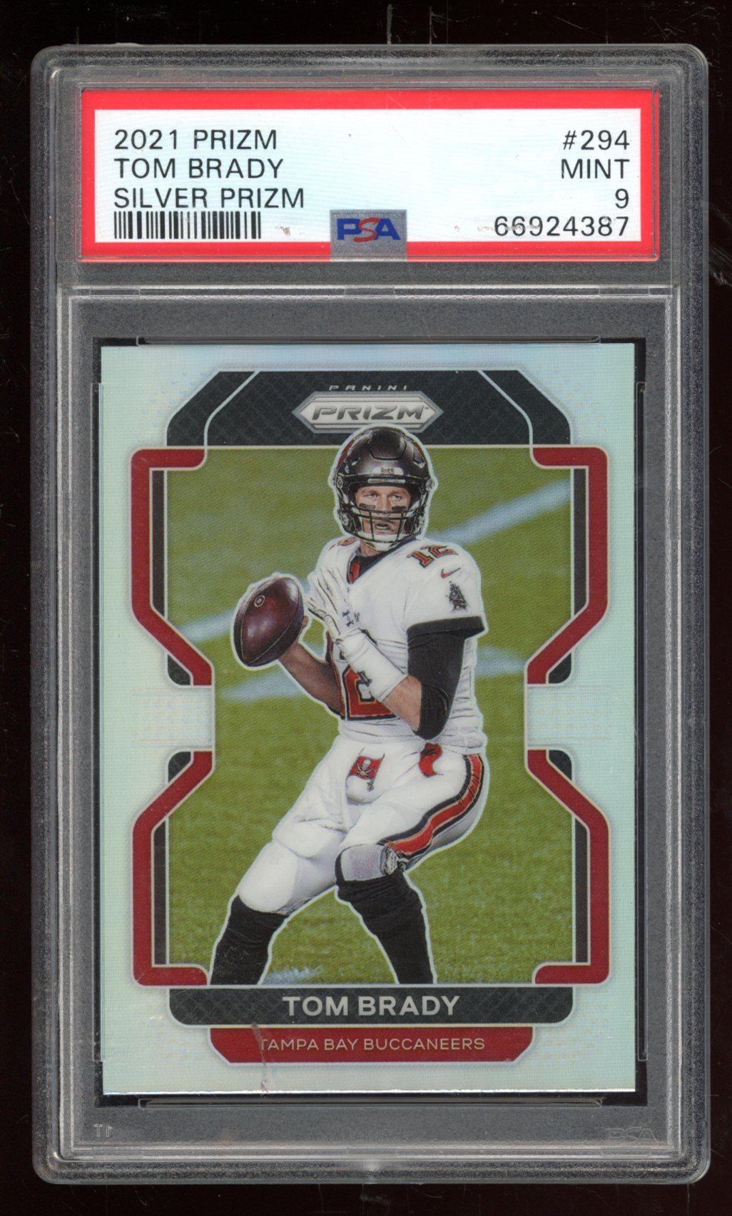 Tom Brady 2021 Panini Prizm Prizms Silver #294 (PSA 9) at PristineAuction.com Tom Brady 2021 Panini Prizm Prizms Silver #294 (PSA 9) at PristineAuction.com