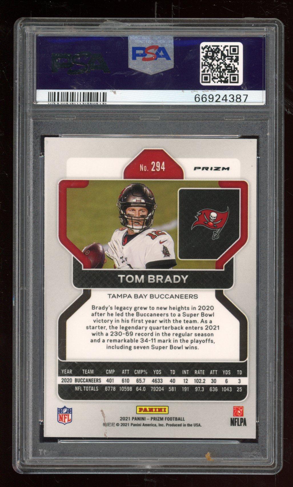 Tom Brady 2021 Panini Prizm Prizms Silver #294 (PSA 9) at PristineAuction.com Tom Brady 2021 Panini Prizm Prizms Silver #294 (PSA 9) at PristineAuction.com