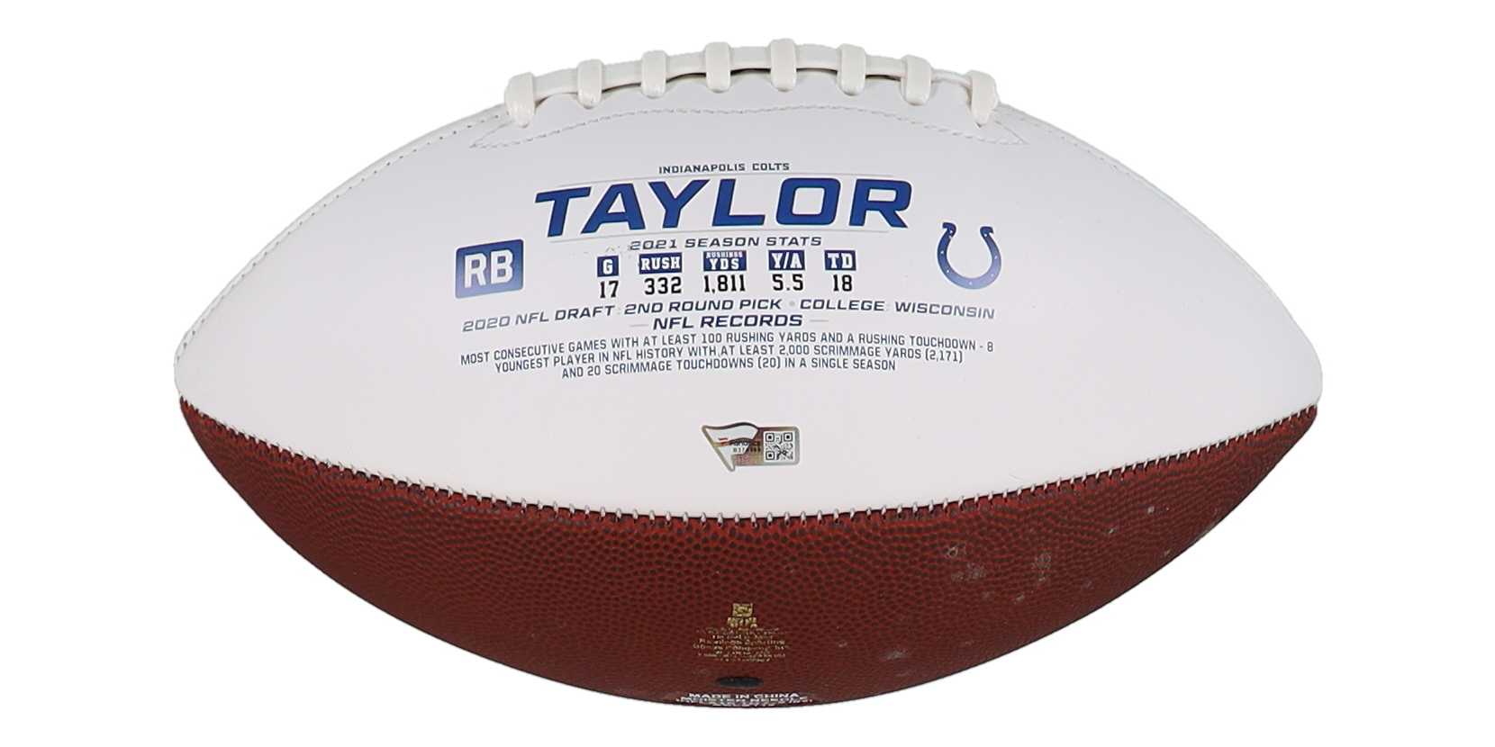 Jonathan Taylor Signed Colts Commemorative Football (Fanatics) at PristineAuction.com Jonathan Taylor Signed Colts Commemorative Football (Fanatics) at PristineAuction.com