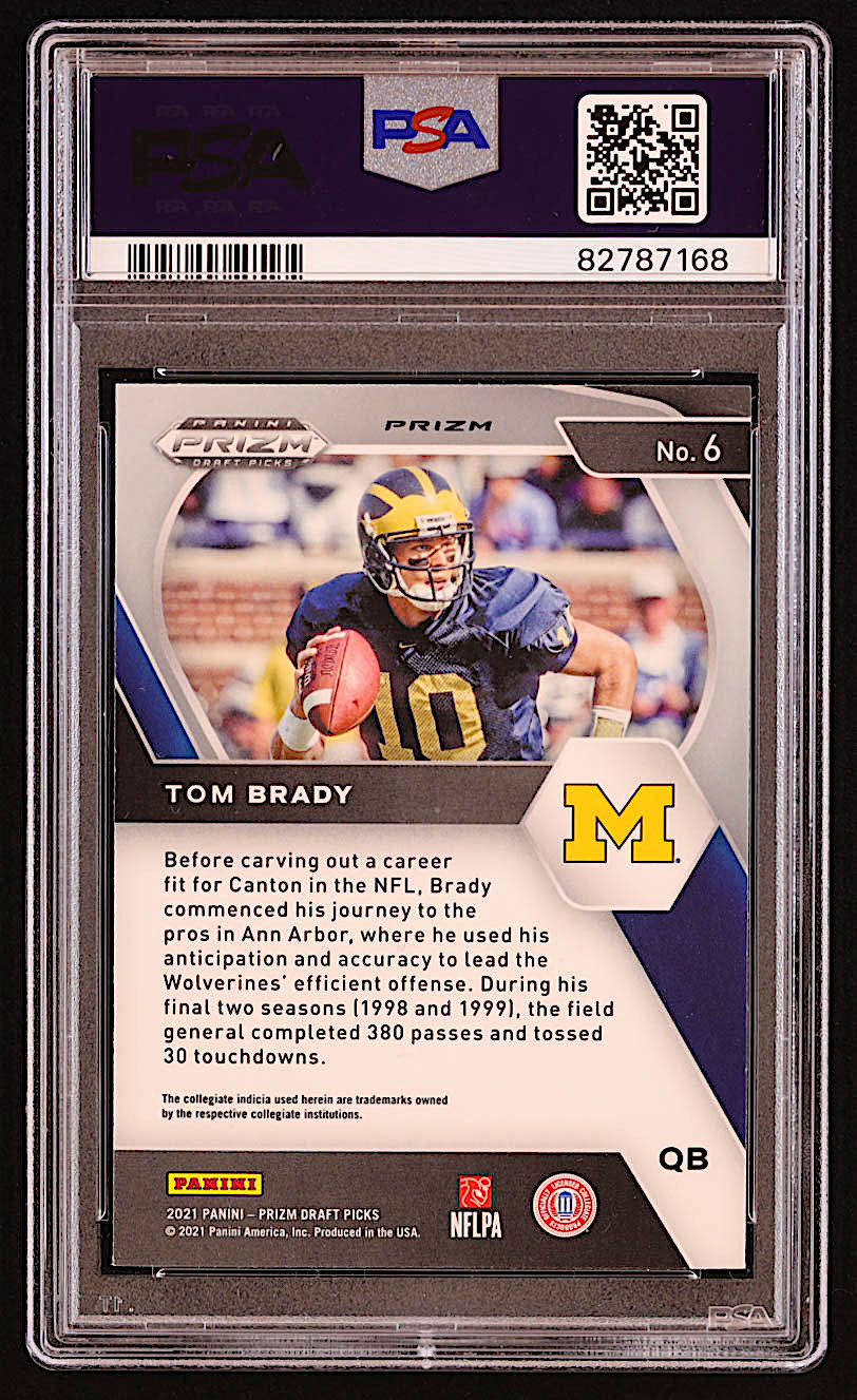 Tom Brady 2021 Panini Prizm Draft Picks Prizms Gold Ice #6 (PSA 9) at PristineAuction.com Tom Brady 2021 Panini Prizm Draft Picks Prizms Gold Ice #6 (PSA 9) at PristineAuction.com