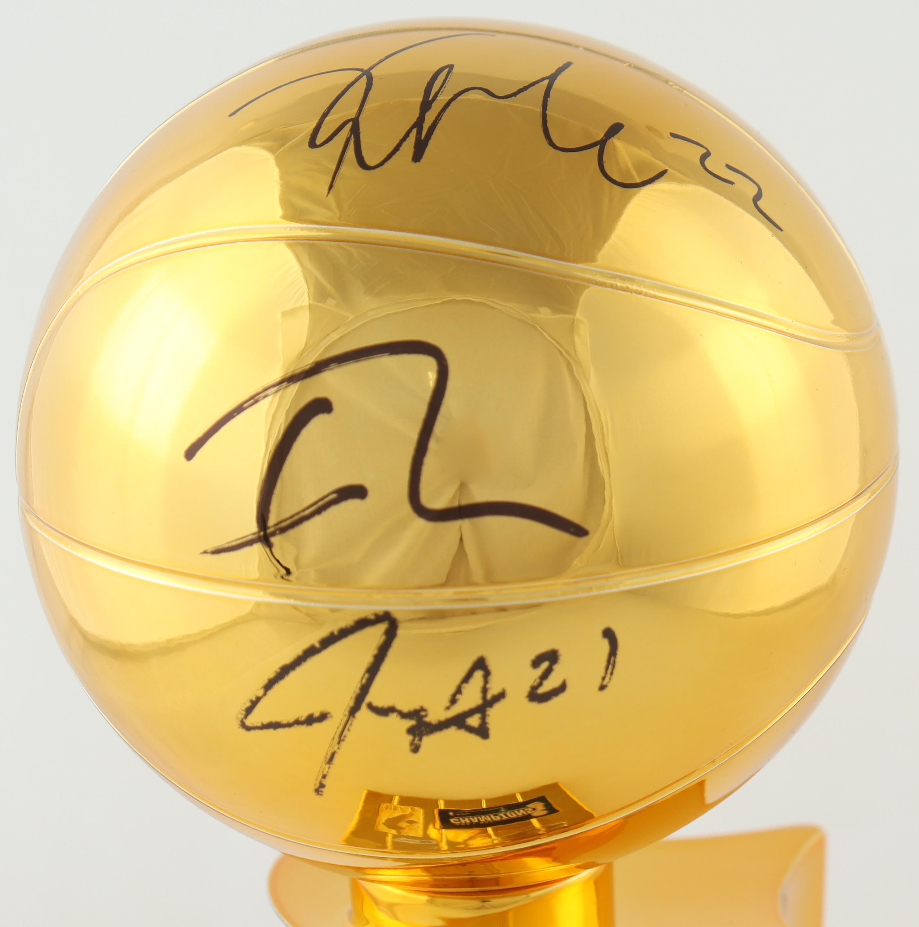 Giannis Antetokounmpo, Khris Middleton & Jrue Holiday Signed Bucks 2021 NBA Champions Replica Trophy (Fanatics) at PristineAuction.com Giannis Antetokounmpo, Khris Middleton & Jrue Holiday Signed Bucks 2021 NBA Champions Replica Trophy (Fanatics) at PristineAuction.com