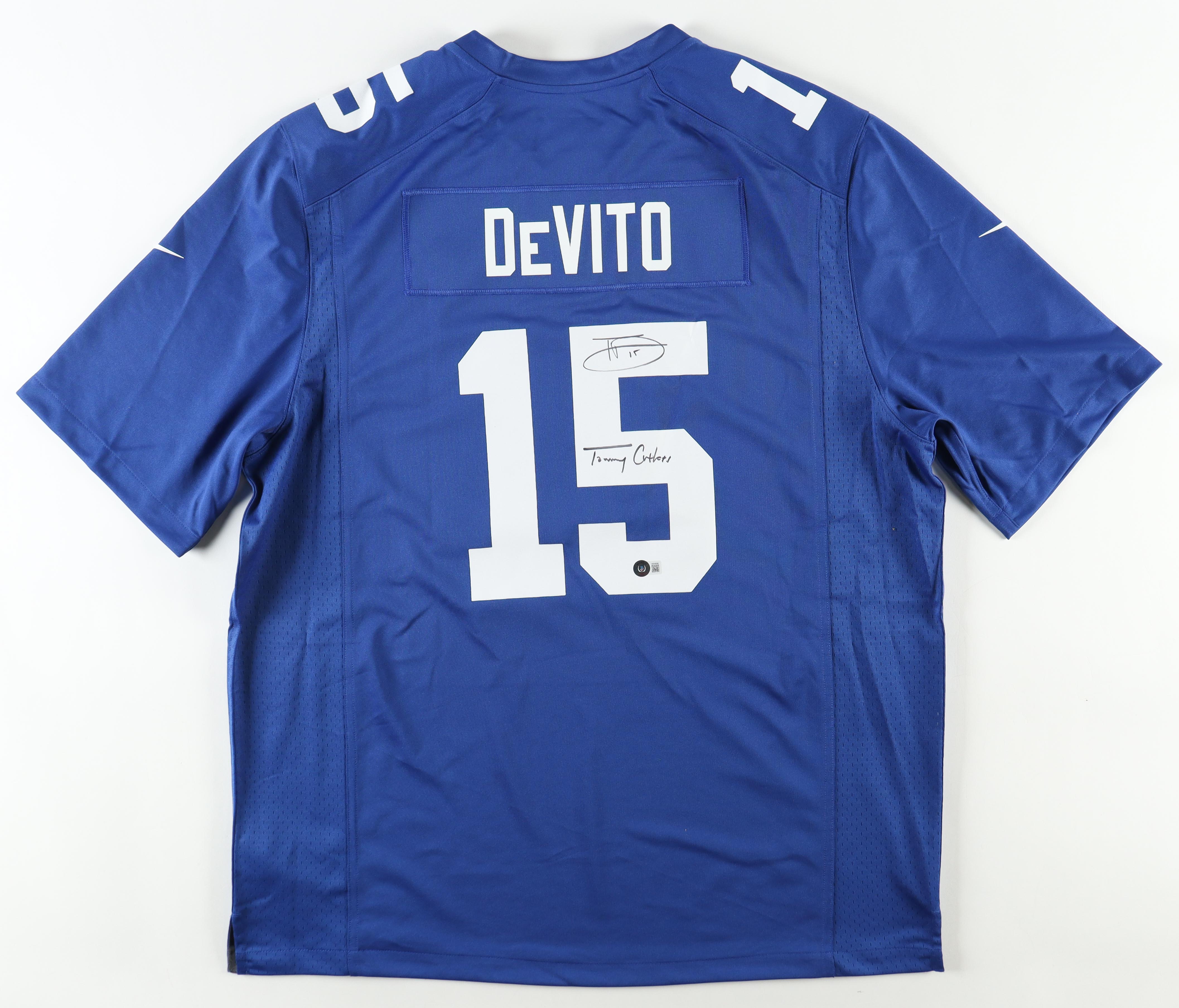 Tommy DeVito Signed Giants Nike Jersey Inscribed "Tommy Cutlets" (Beckett) at PristineAuction.com Tommy DeVito Signed Giants Nike Jersey Inscribed "Tommy Cutlets" (Beckett) at PristineAuction.com