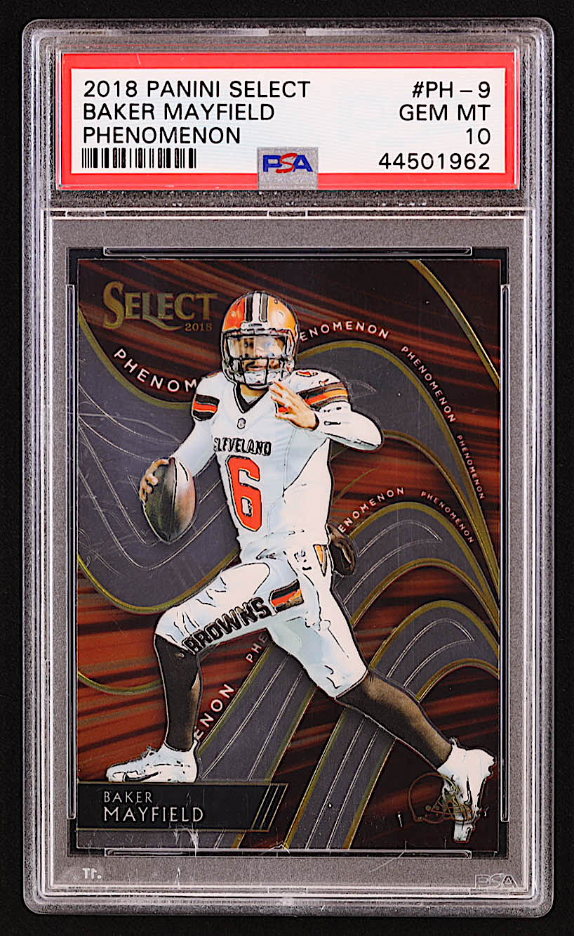 Baker Mayfield 2018 Select Phenomenon #9 RC (PSA 10) at PristineAuction.com Baker Mayfield 2018 Select Phenomenon #9 RC (PSA 10) at PristineAuction.com