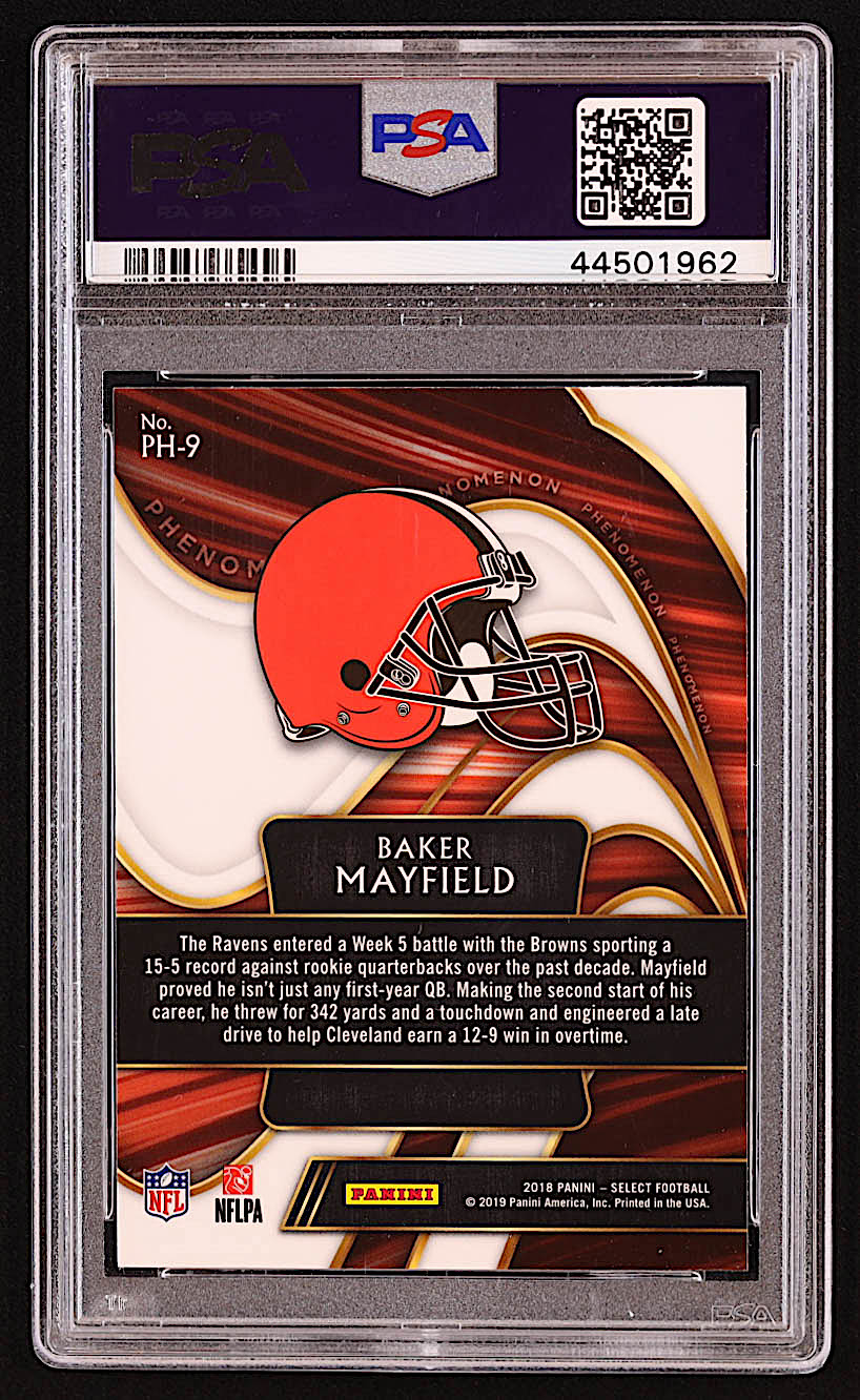 Baker Mayfield 2018 Select Phenomenon #9 RC (PSA 10) at PristineAuction.com Baker Mayfield 2018 Select Phenomenon #9 RC (PSA 10) at PristineAuction.com