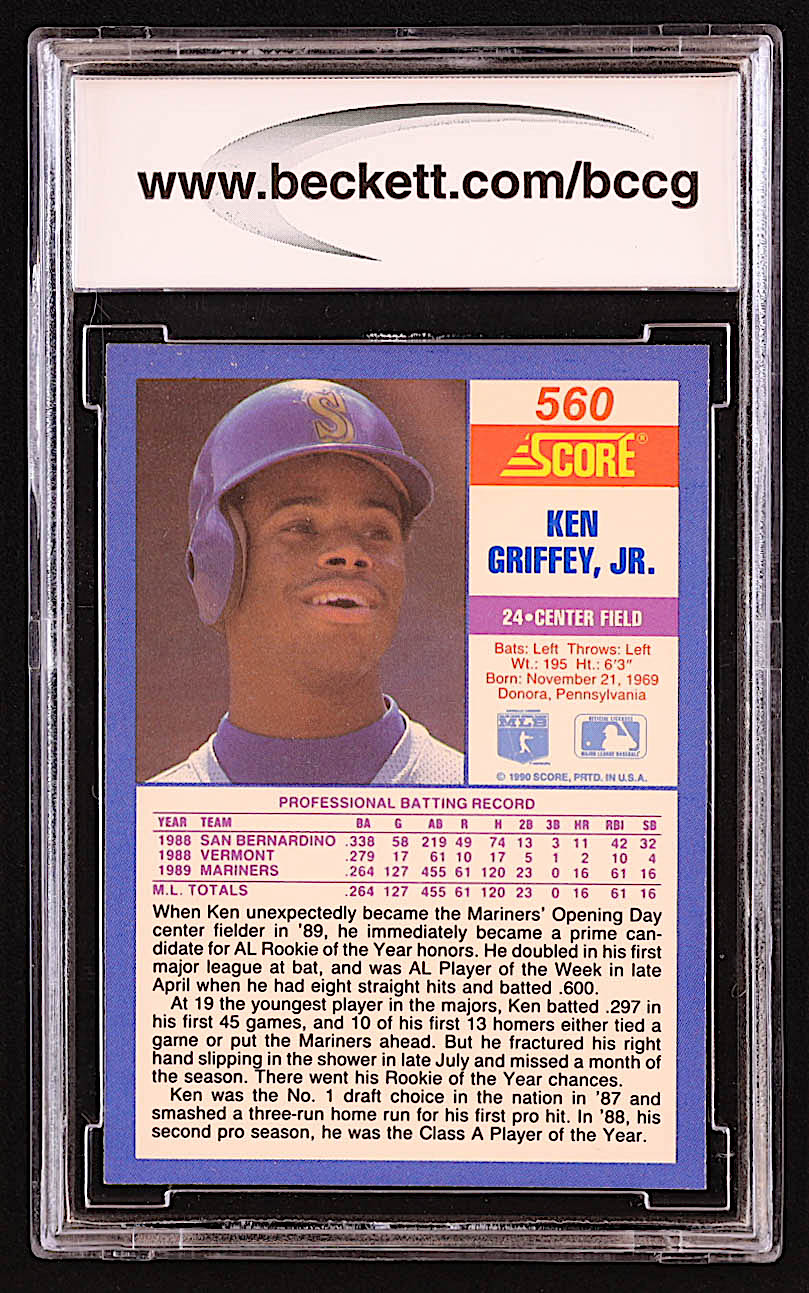 Ken Griffey Jr. 1990 Score #560 (BCCG 10) at PristineAuction.com Ken Griffey Jr. 1990 Score #560 (BCCG 10) at PristineAuction.com