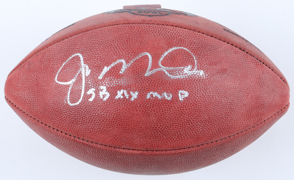 Joe Montana Signed Super Bowl XIX Logo Football Inscribed "SB XIX MVP" (Fanatics) at PristineAuction.com Joe Montana Signed Super Bowl XIX Logo Football Inscribed "SB XIX MVP" (Fanatics) at PristineAuction.com