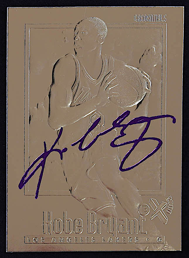 Kobe Bryant 1996-97 Skybox EX-2000 Purple Signature 23Kt Gold RC at PristineAuction.com Kobe Bryant 1996-97 Skybox EX-2000 Purple Signature 23Kt Gold RC at PristineAuction.com