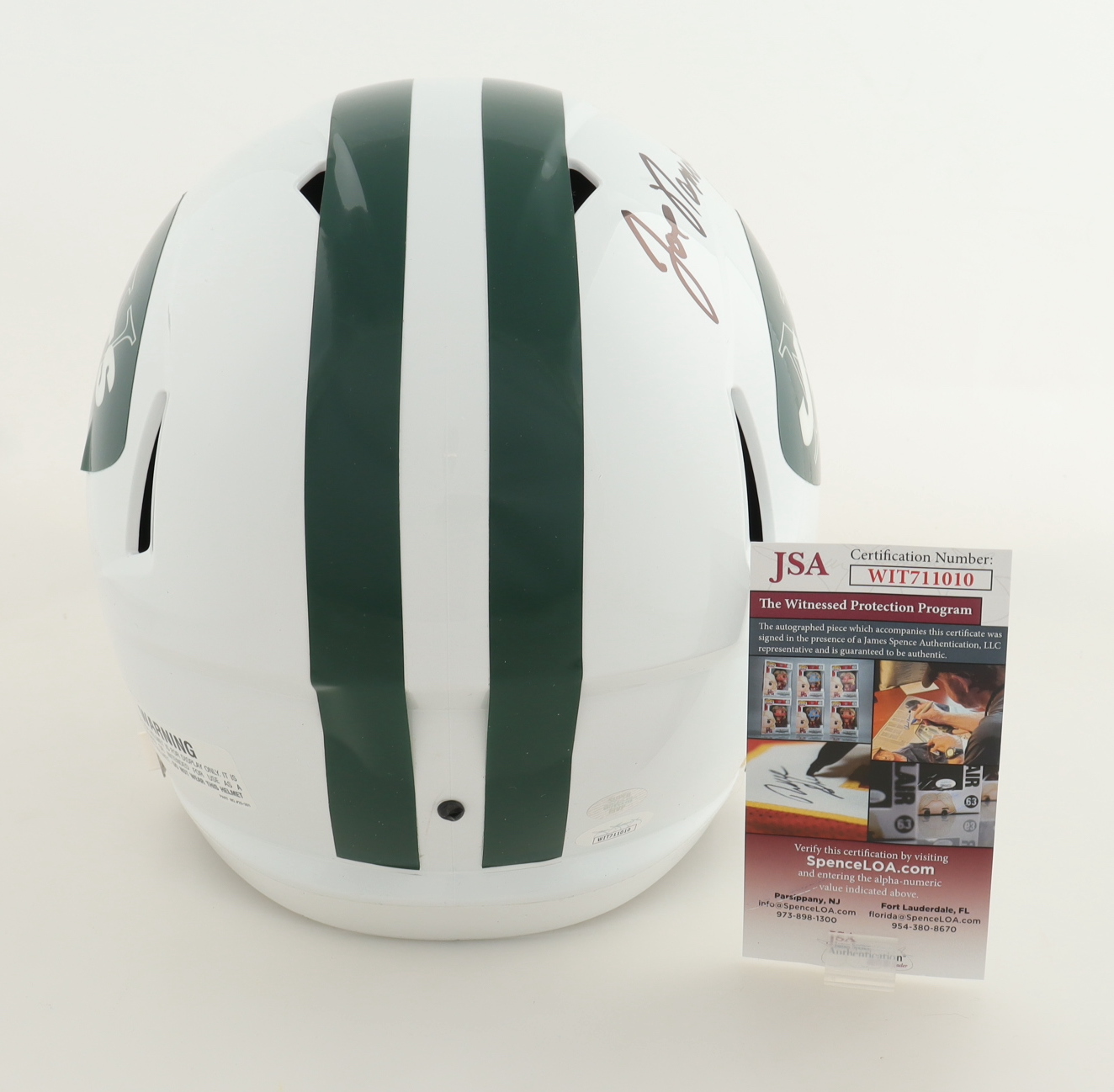 Joe Namath Signed Jets Full-Size Speed Helmet (JSA) at PristineAuction.com Joe Namath Signed Jets Full-Size Speed Helmet (JSA) at PristineAuction.com