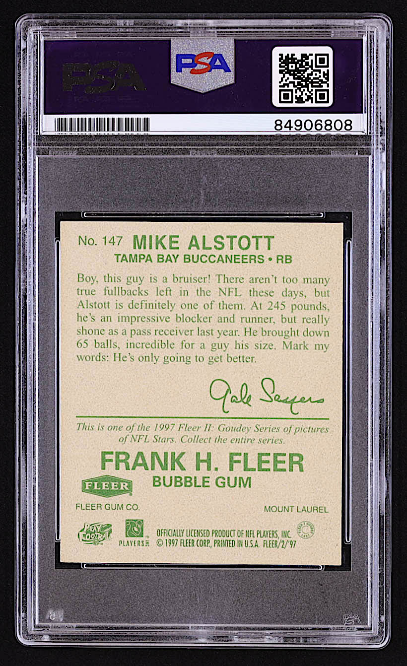 Mike Alstott Signed 1997 Fleer Goudey II #147 (PSA | Auto Grade 10) at PristineAuction.com Mike Alstott Signed 1997 Fleer Goudey II #147 (PSA | Auto Grade 10) at PristineAuction.com