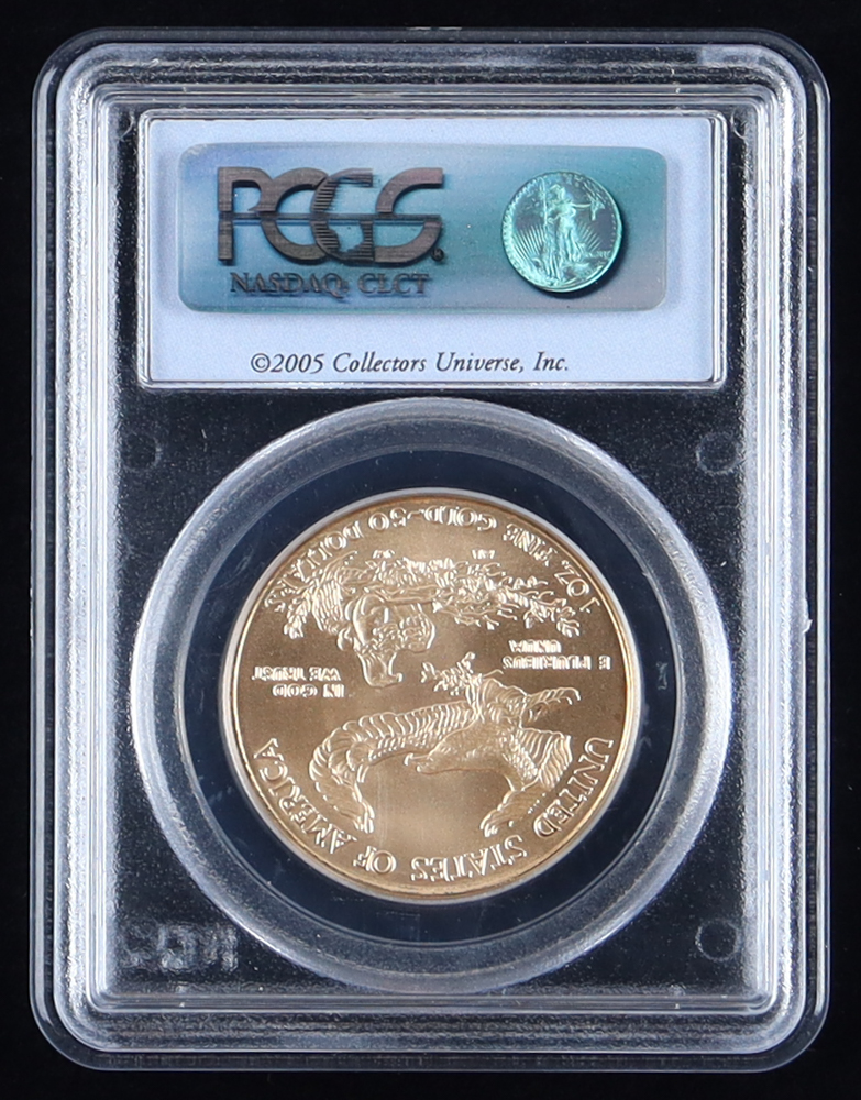 2005 American Gold Eagle $50 - 1oz. Gold - First Strike (PCGS MS70) at PristineAuction.com 2005 American Gold Eagle $50 - 1oz. Gold - First Strike (PCGS MS70) at PristineAuction.com